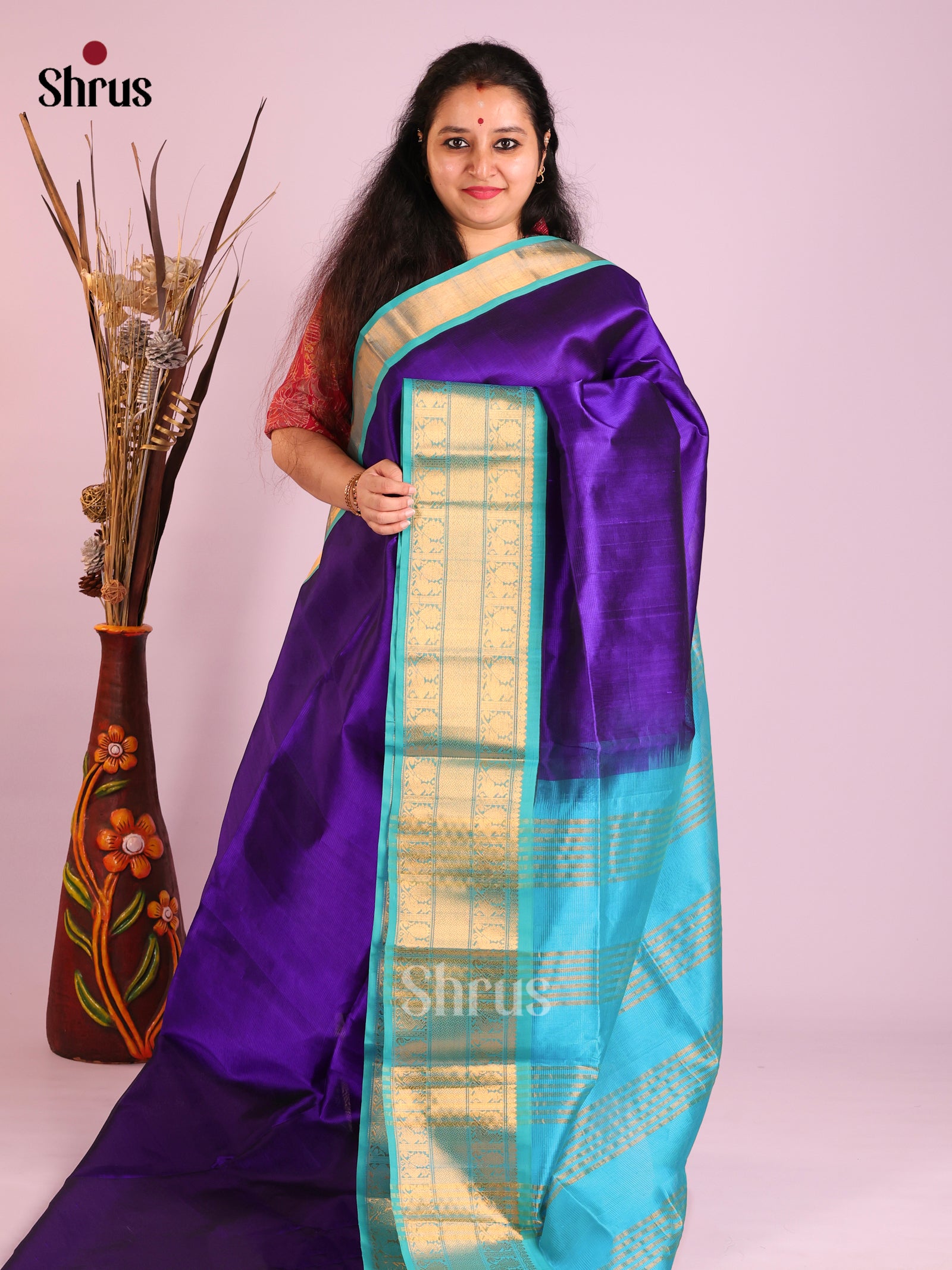 DIS13863 - Korvai-Medium border Saree - Shop on Shrus.com