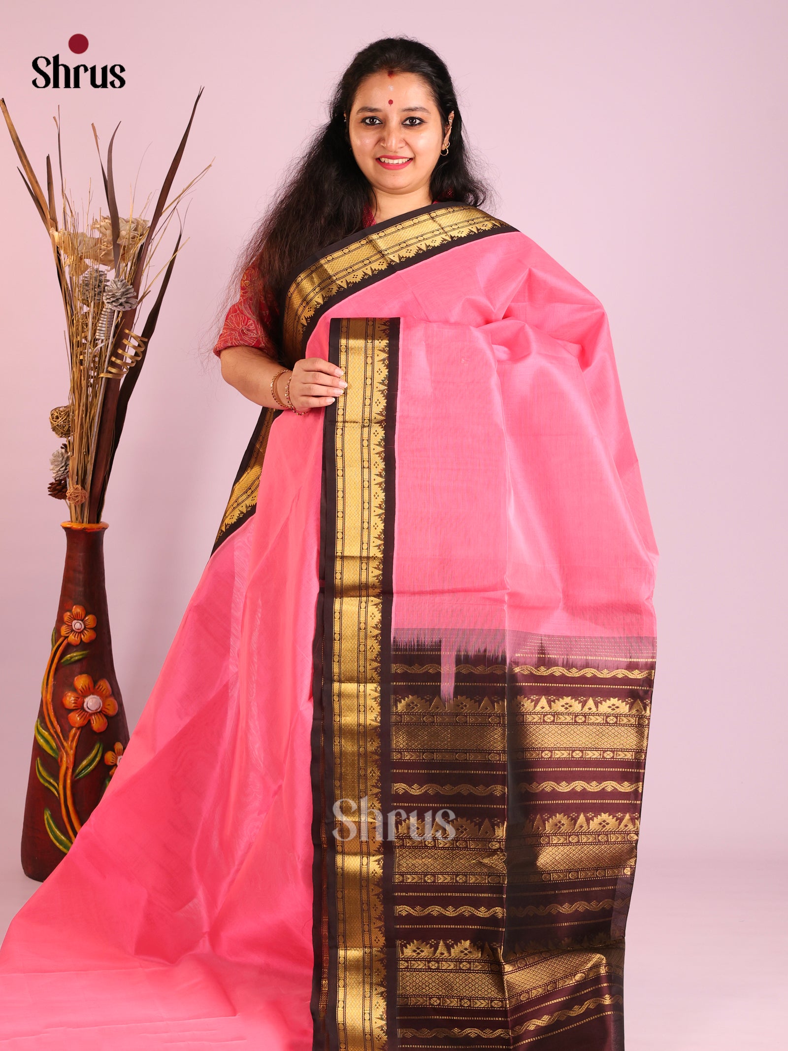 DIS13873 - Korvai-Small border Saree