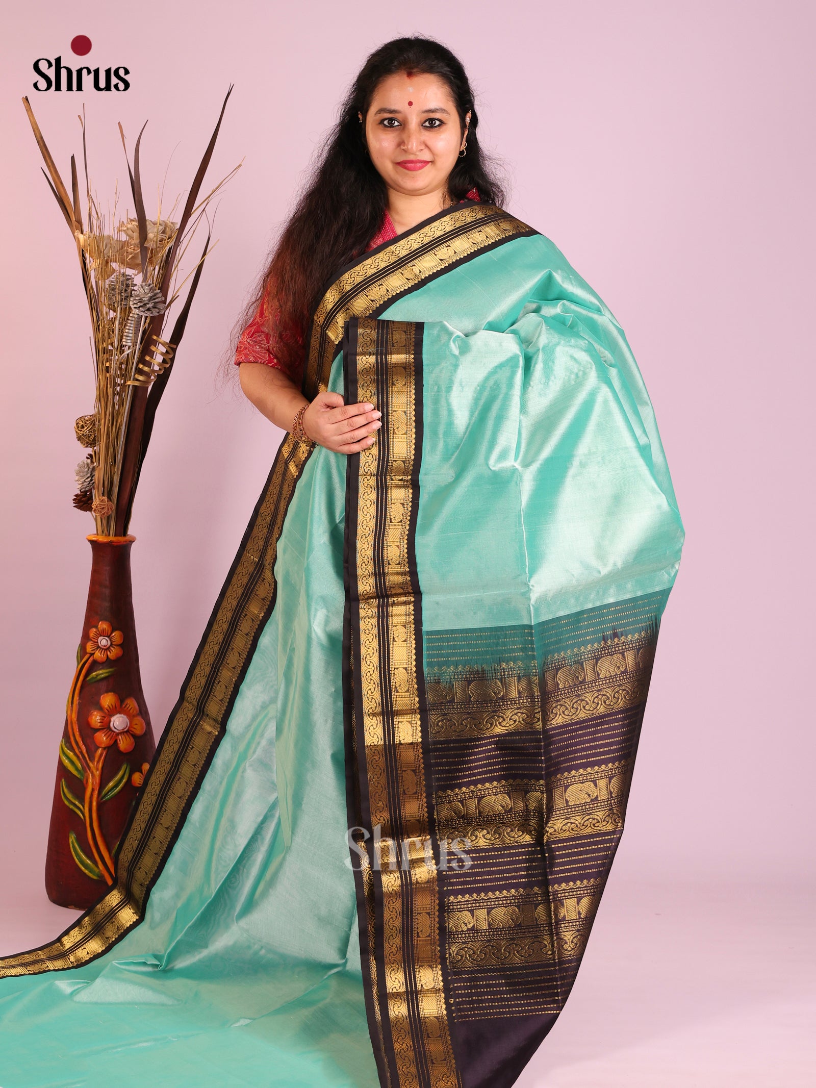 DIS13880 - Korvai-Small border Saree - Shop on Shrus.com