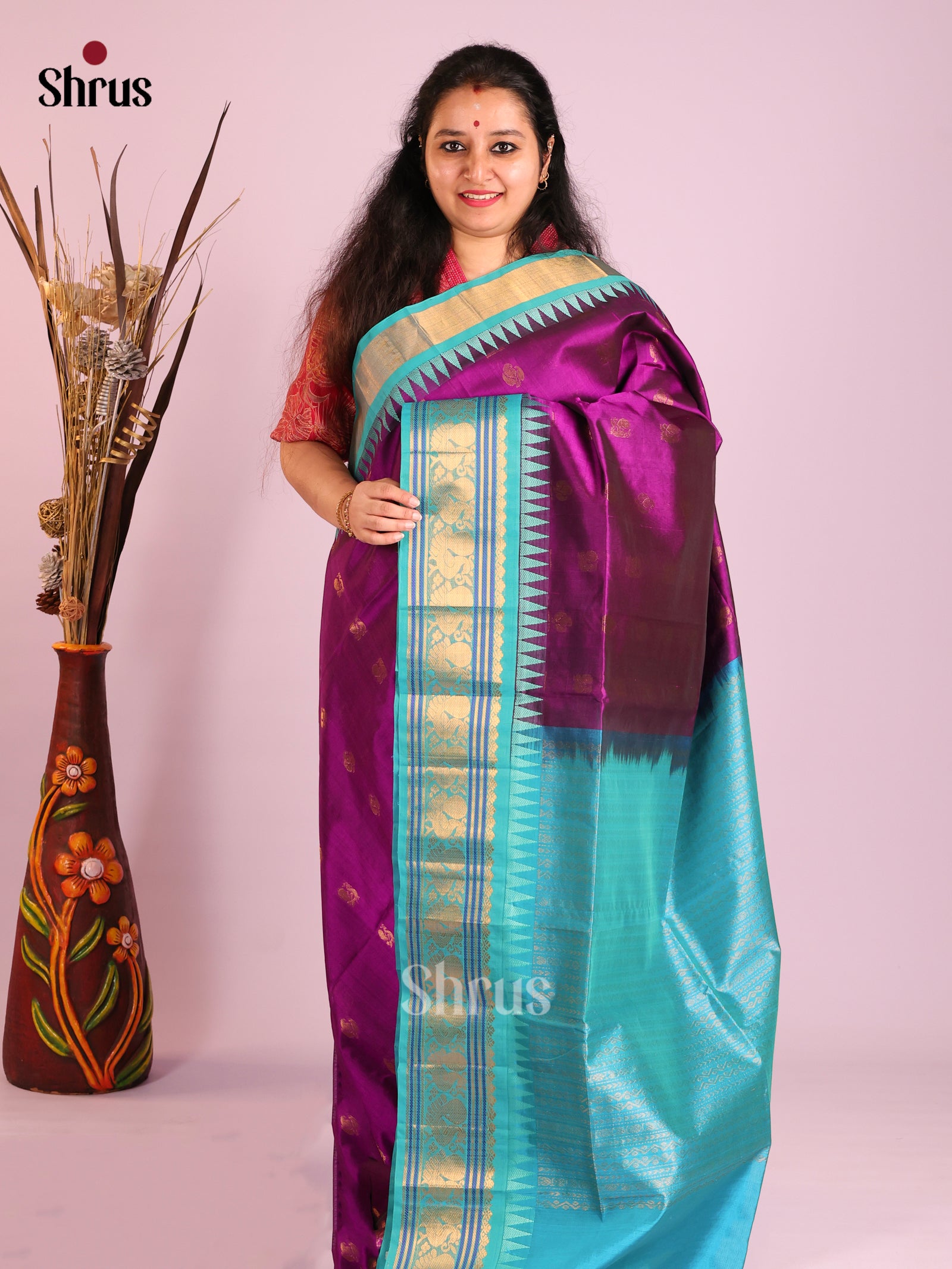DIS13888 - Korvai-Small border Saree