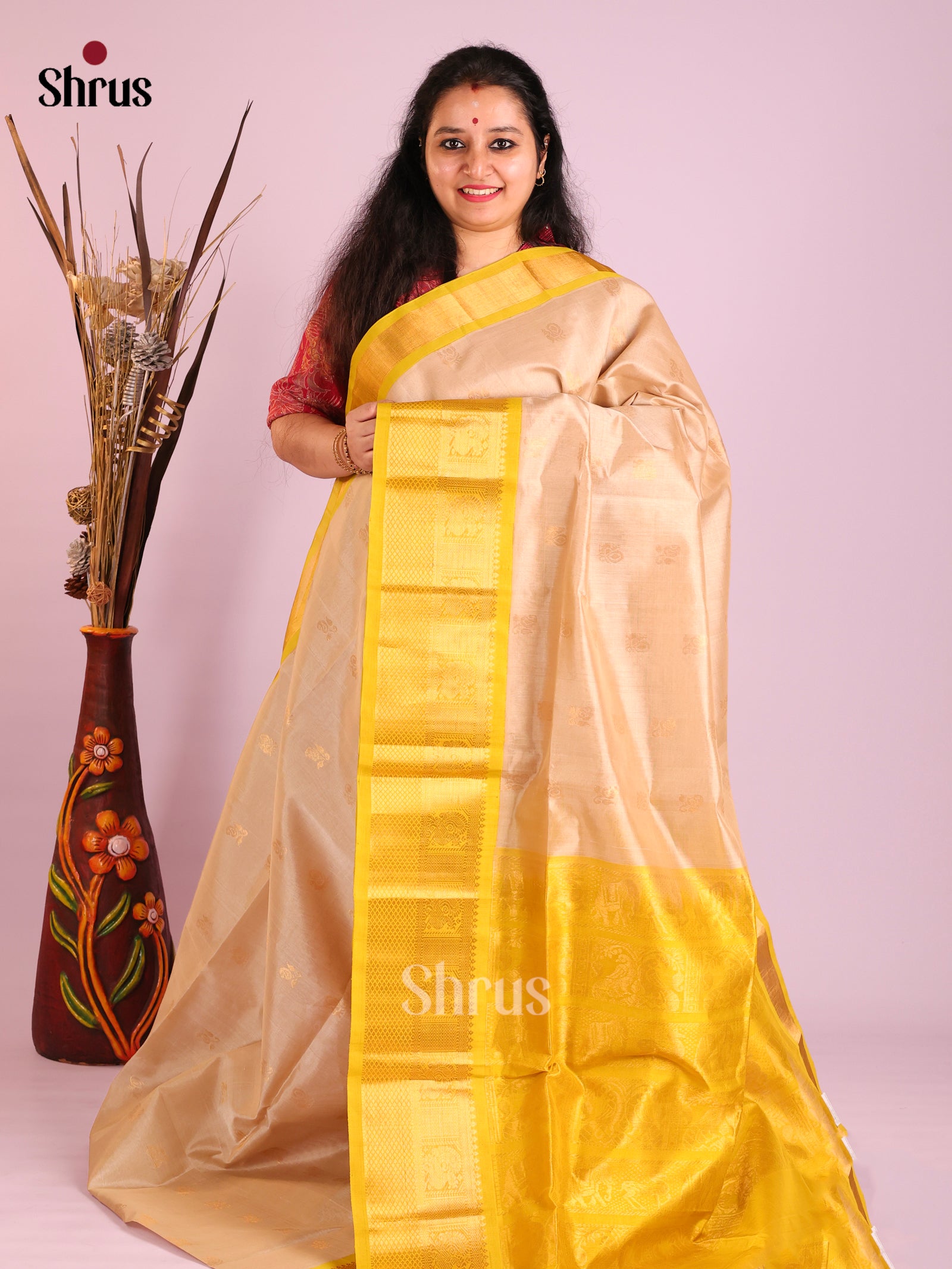 DIS13894 - Korvai-Medium border Saree - Shop on Shrus.com