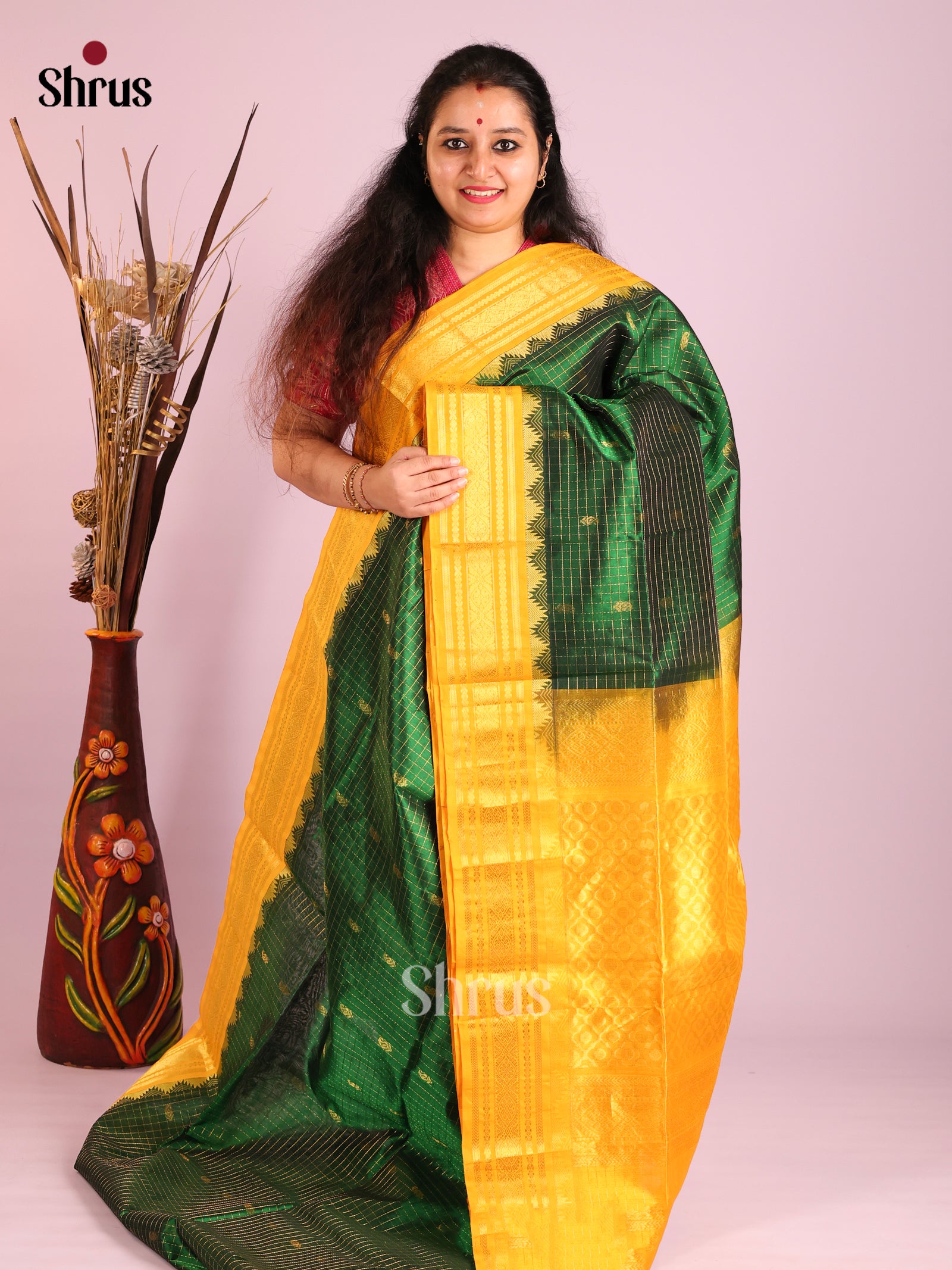 DIS13900 - Korvai-kattams Saree - Shop on Shrus.com