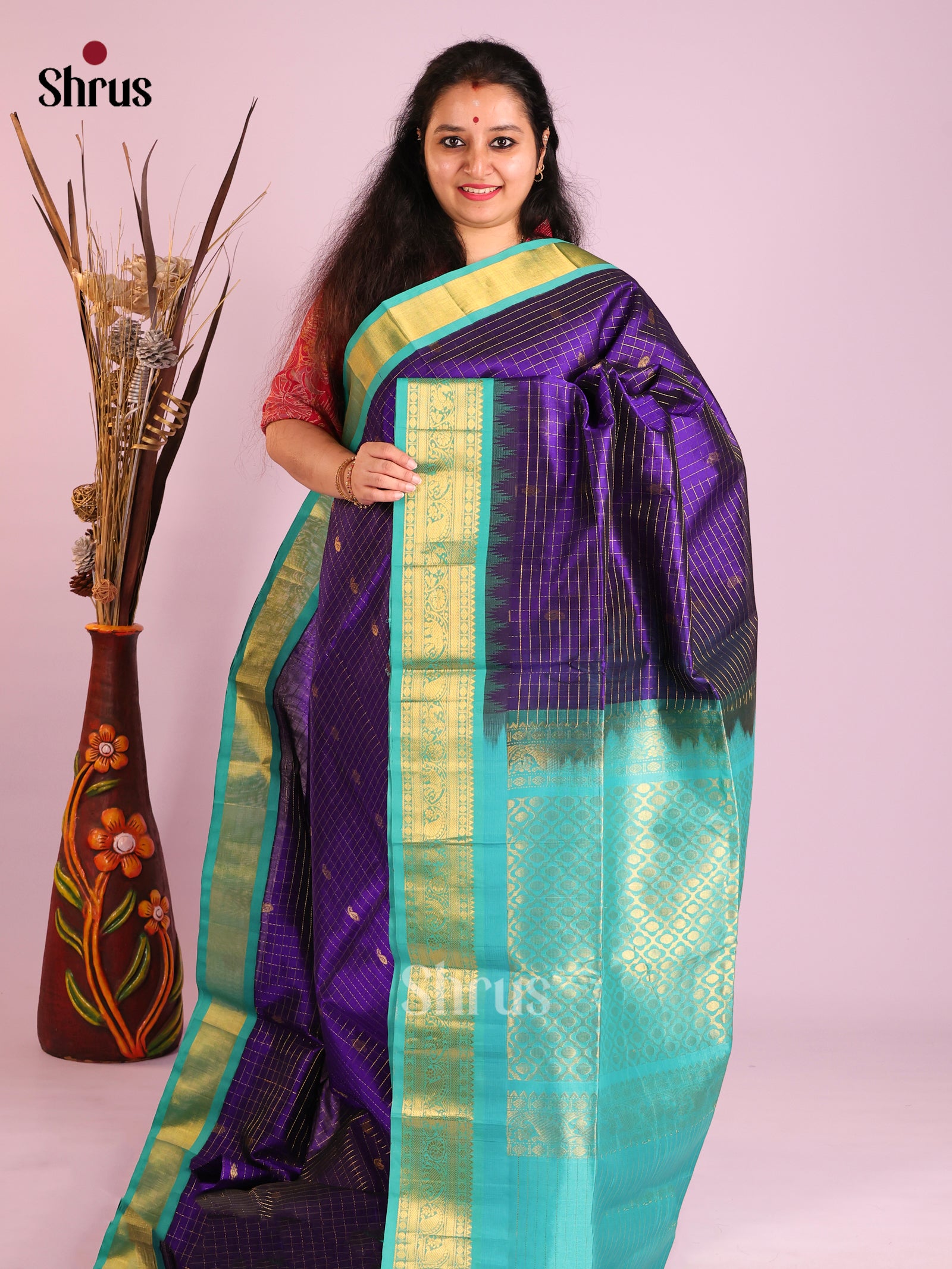 DIS13902 - Korvai-kattams Saree - Shop on Shrus.com