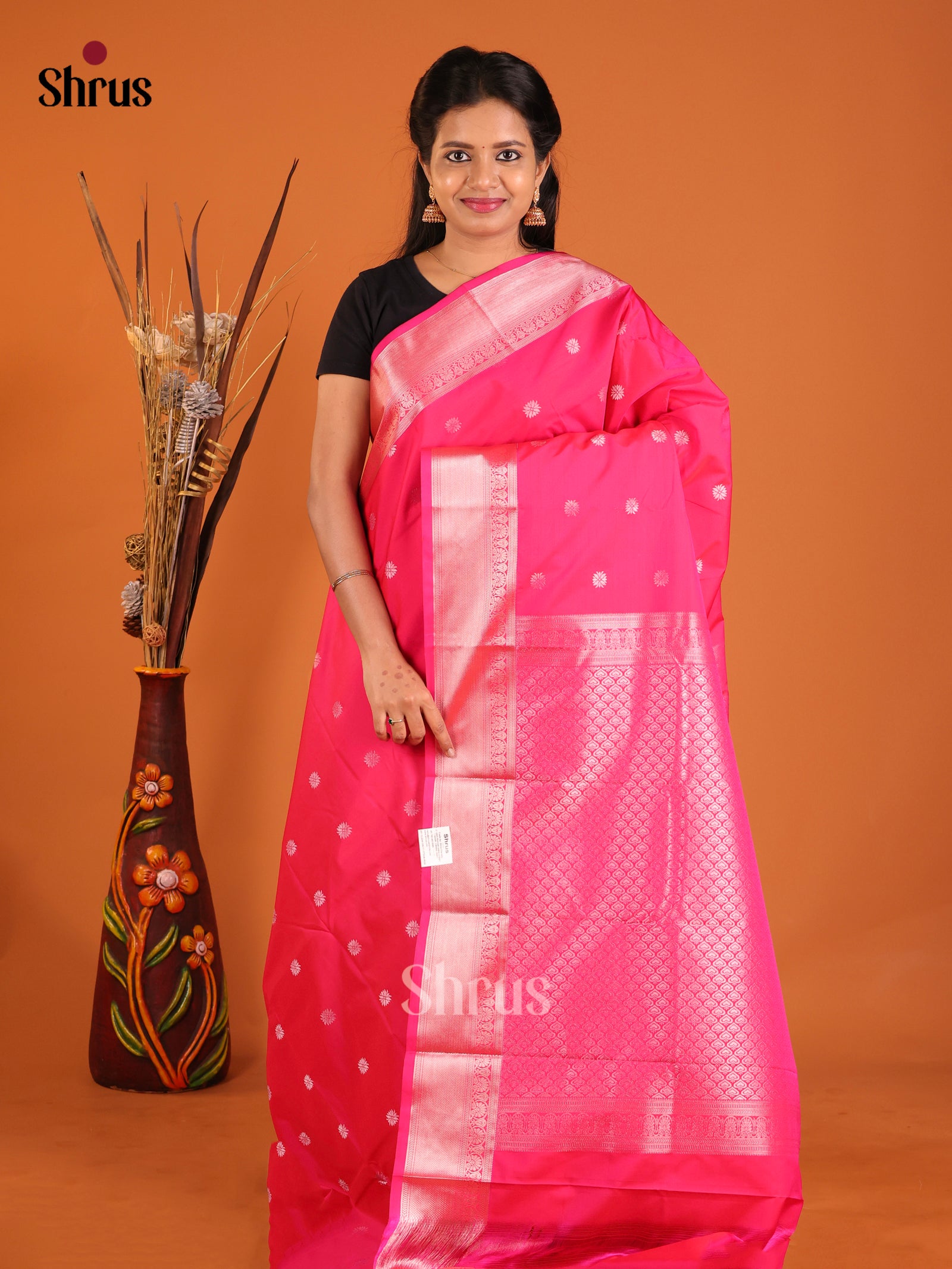 Pink - Semi Kanchipuram Saree