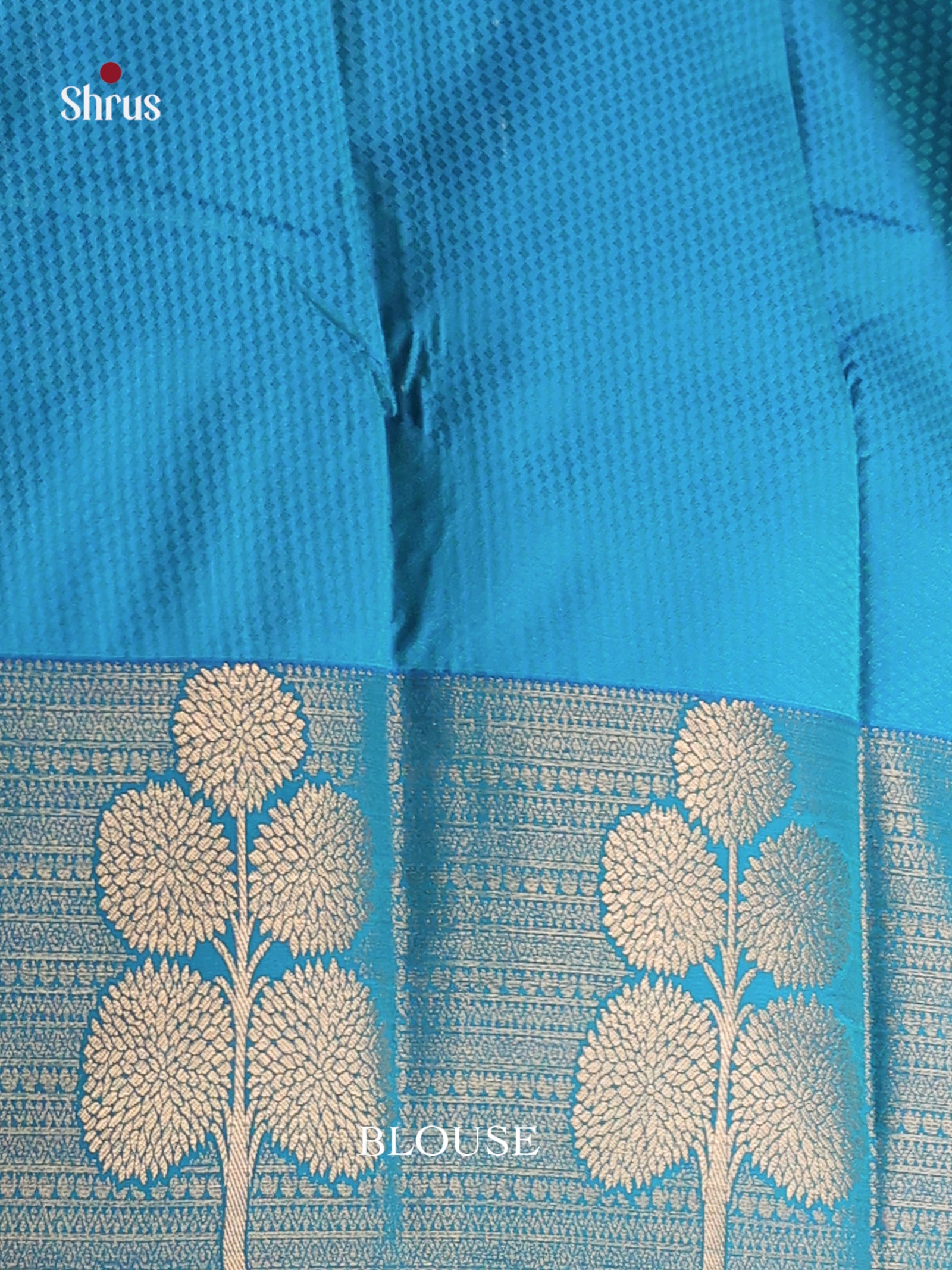 Maroon & Blue - Semi Kanchipuram Saree - Shop on Shrus.com