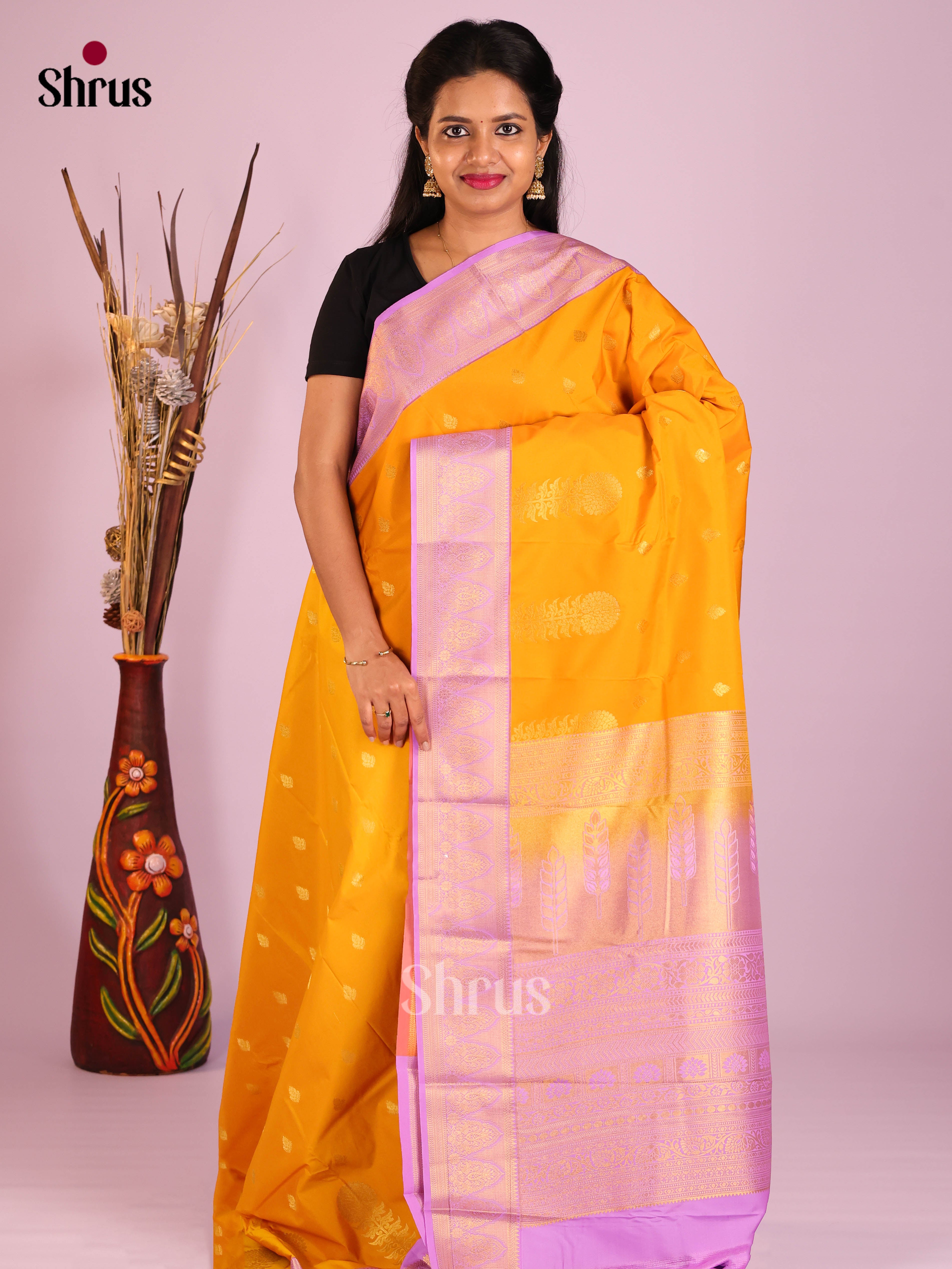 DIS14069 - Semi Kanchipuram Saree - Shop on Shrus.com