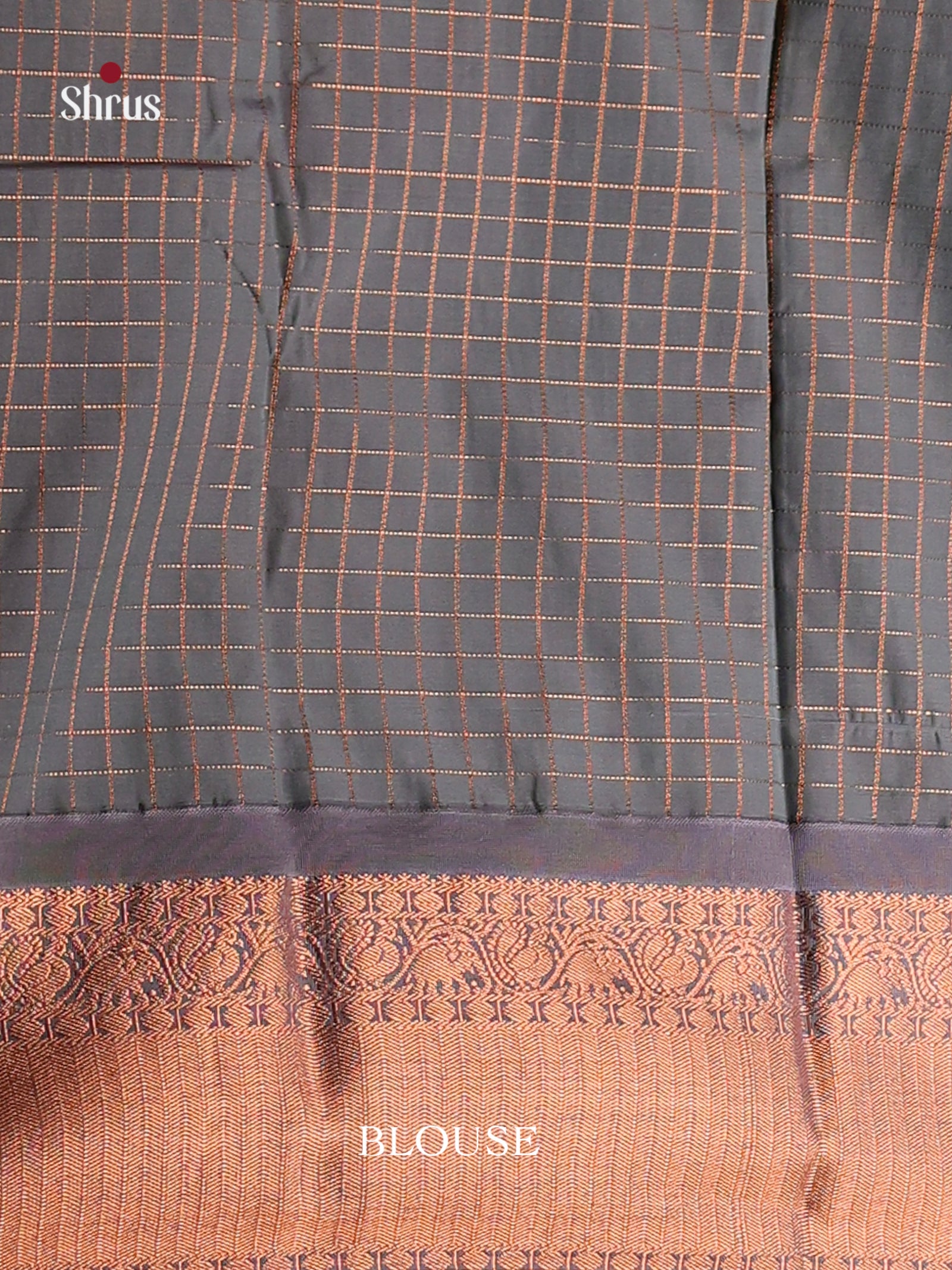 Mustard & Grey - Semi Kanchipuram Saree - Shop on Shrus.com