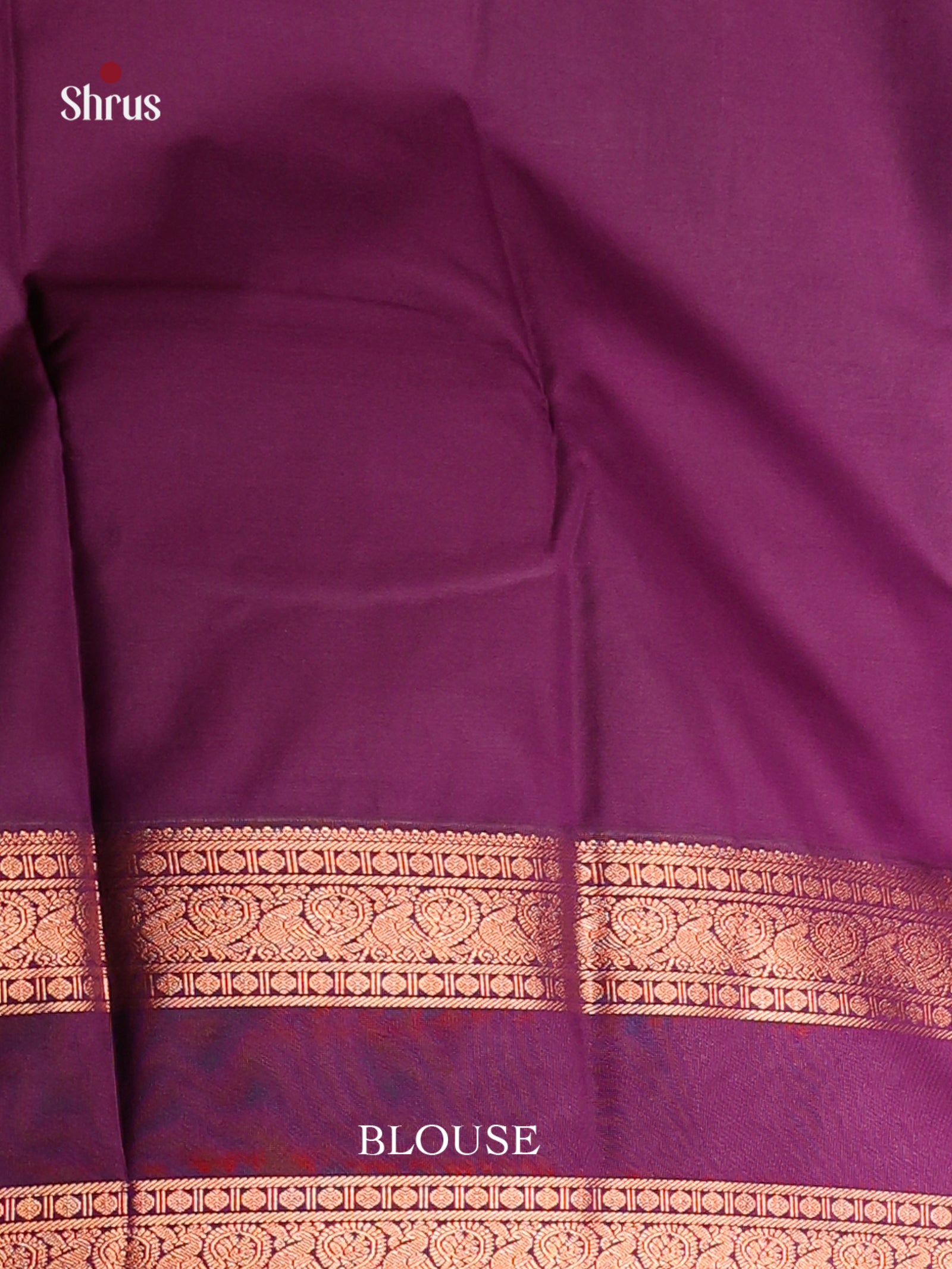Orange & Violet - Semi Kanchipuram Saree - Shop on Shrus.com