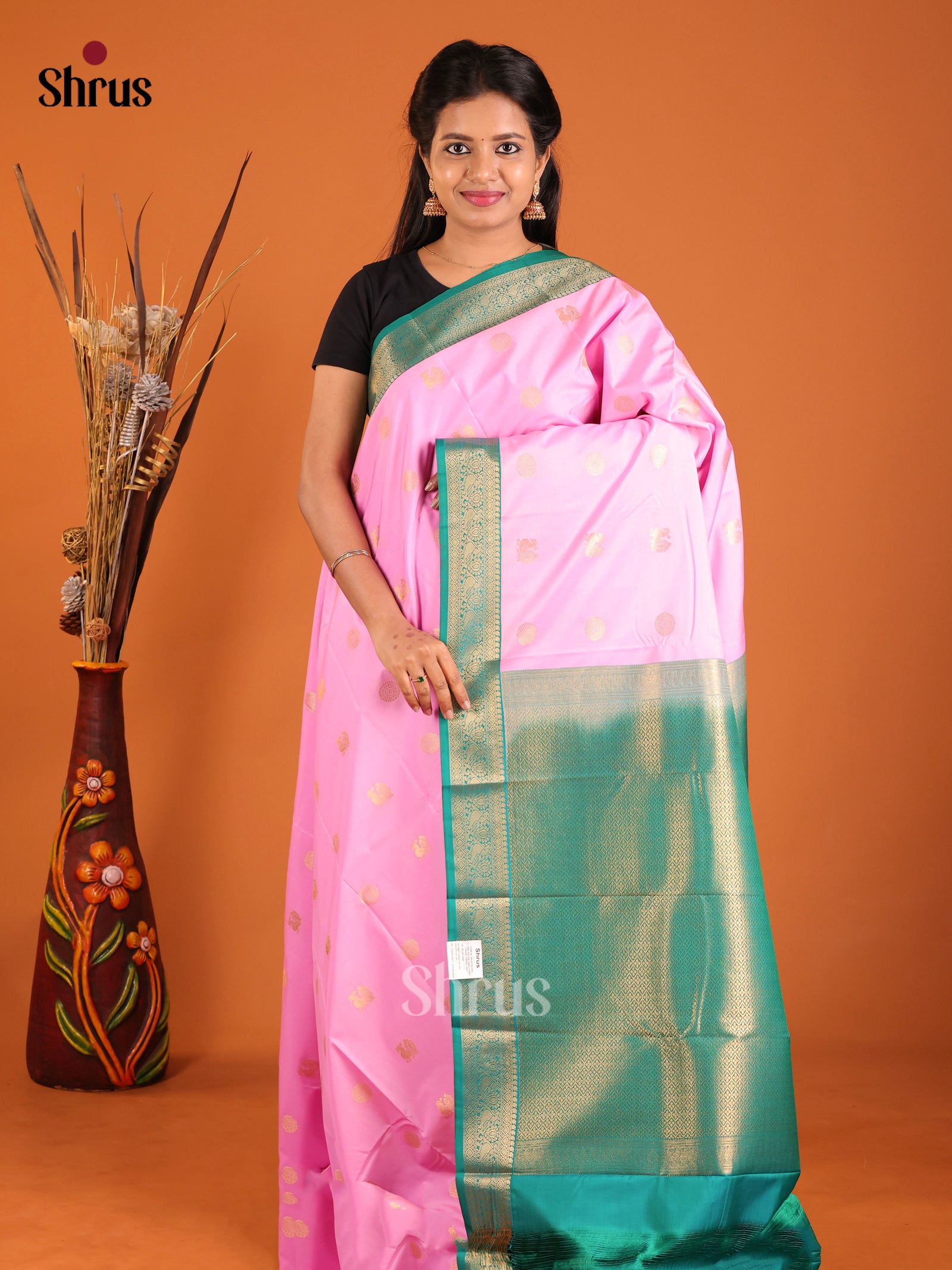DIS14255 - Semi Kanchipuram Saree - Shop on Shrus.com