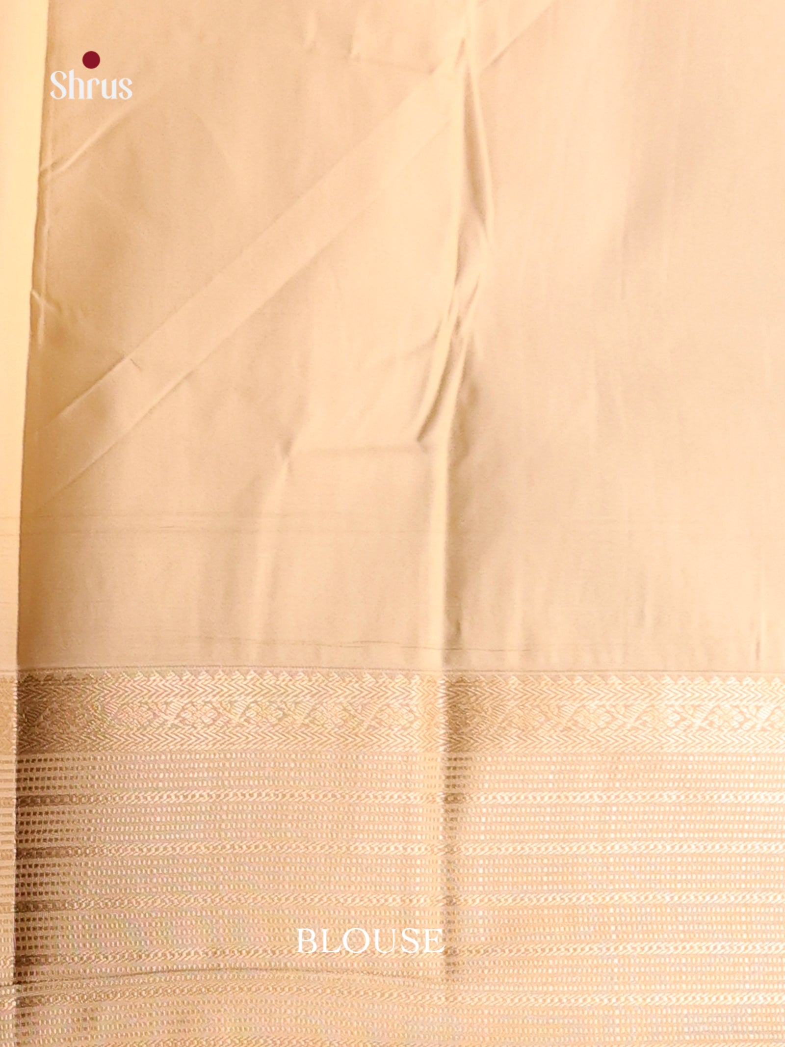 Blue & Cream - Semi Kanchipuram Saree