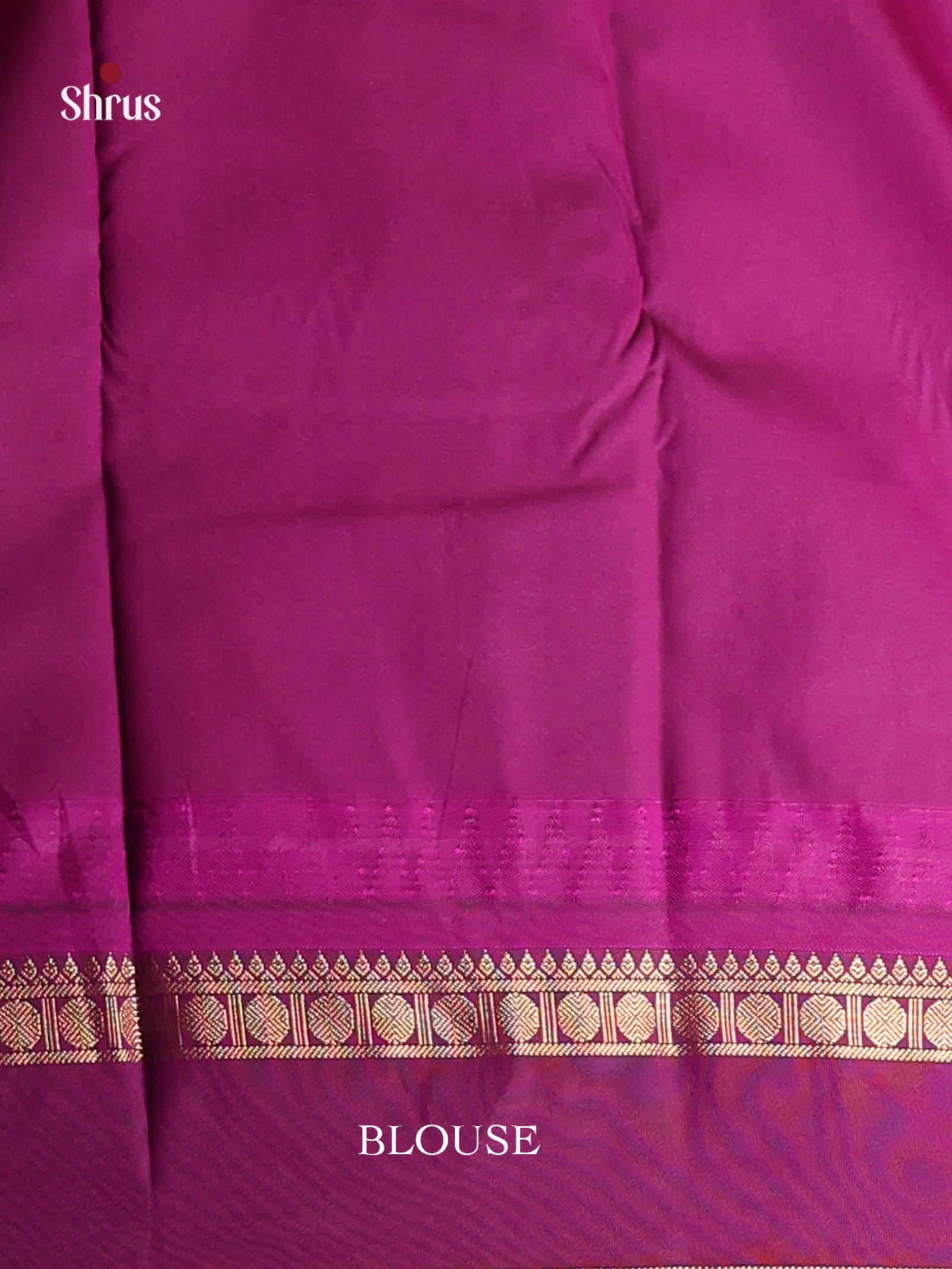 Cream & Purple - Semi Kanchipuram Saree - Shop on Shrus.com