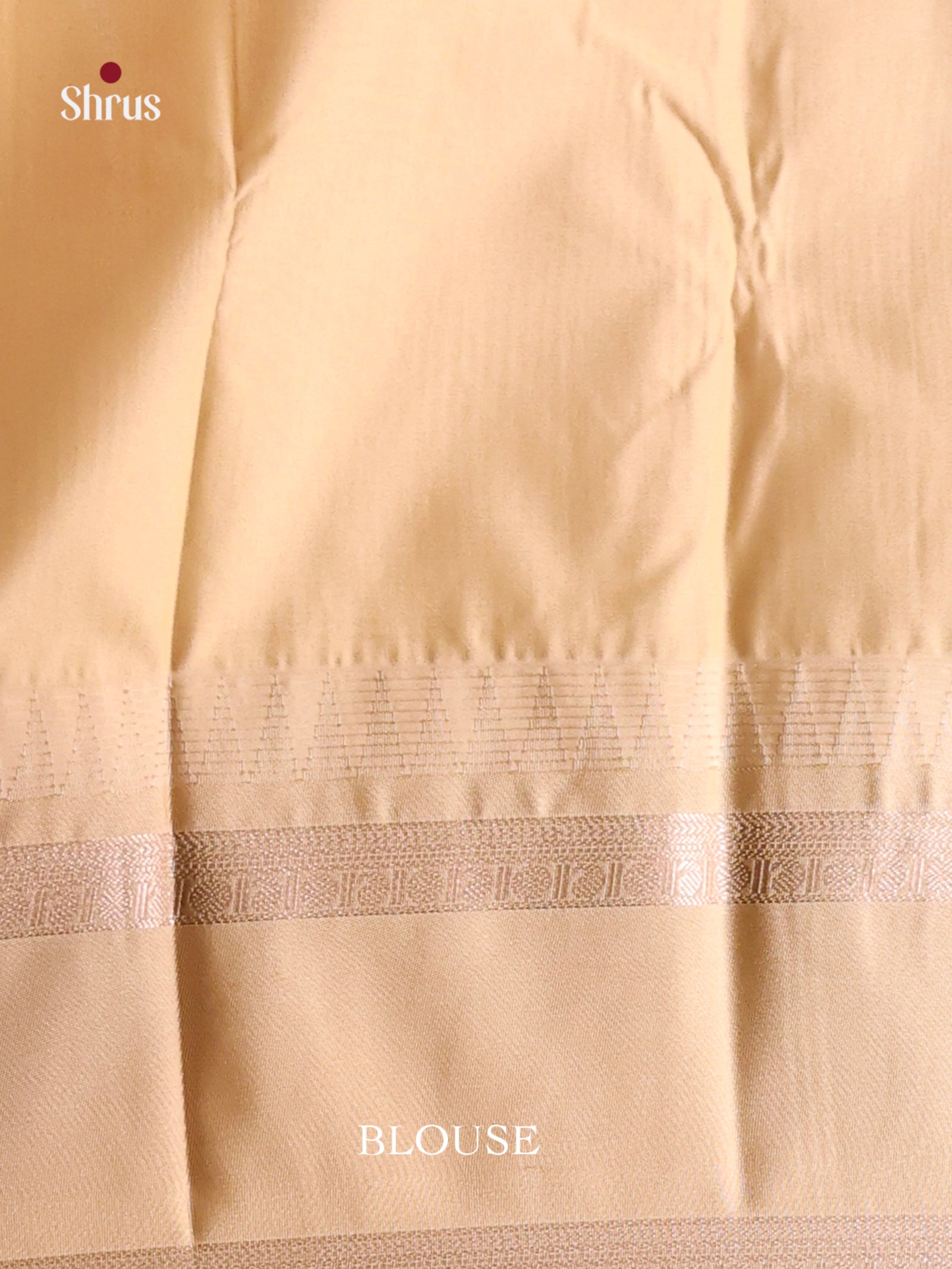 Orange & Cream - Semi Kanchipuram Saree - Shop on Shrus.com