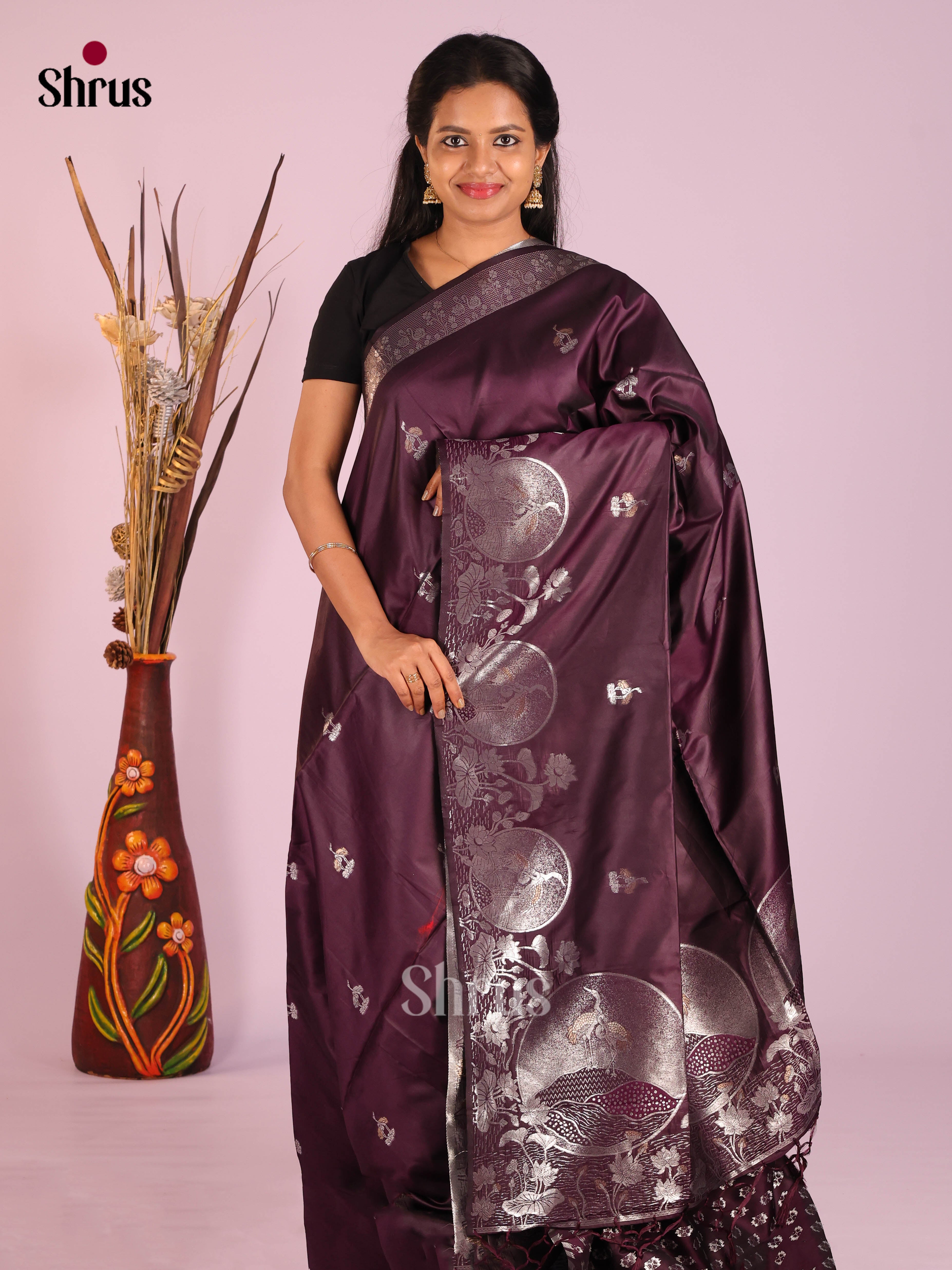 Jamun- Semi Softsilk Saree