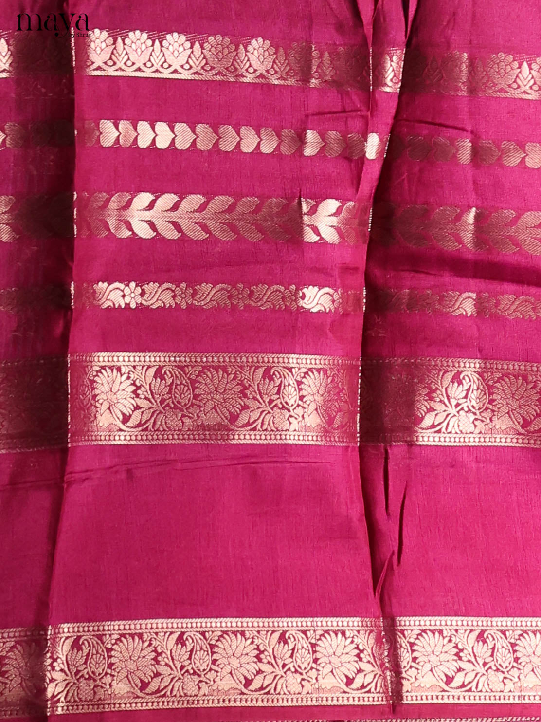 Blue & Maroon- Semi Crepe Saree