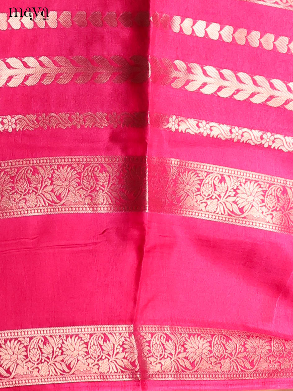 Black & Pink- Semi Crepe Saree