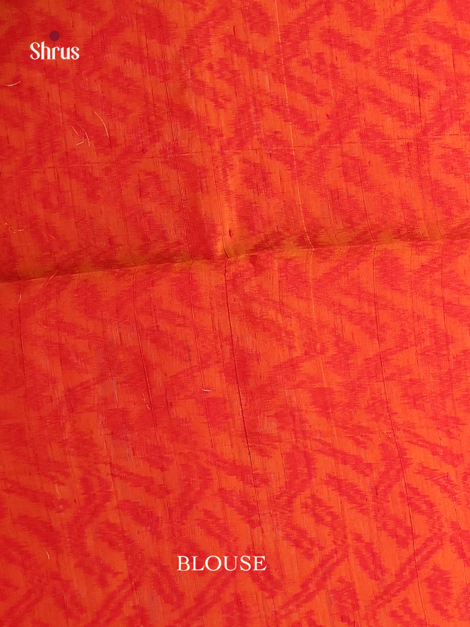 Graceful Red Soft Silk Saree with Zig Zag wavy stripes & Orange Ikkat Border2