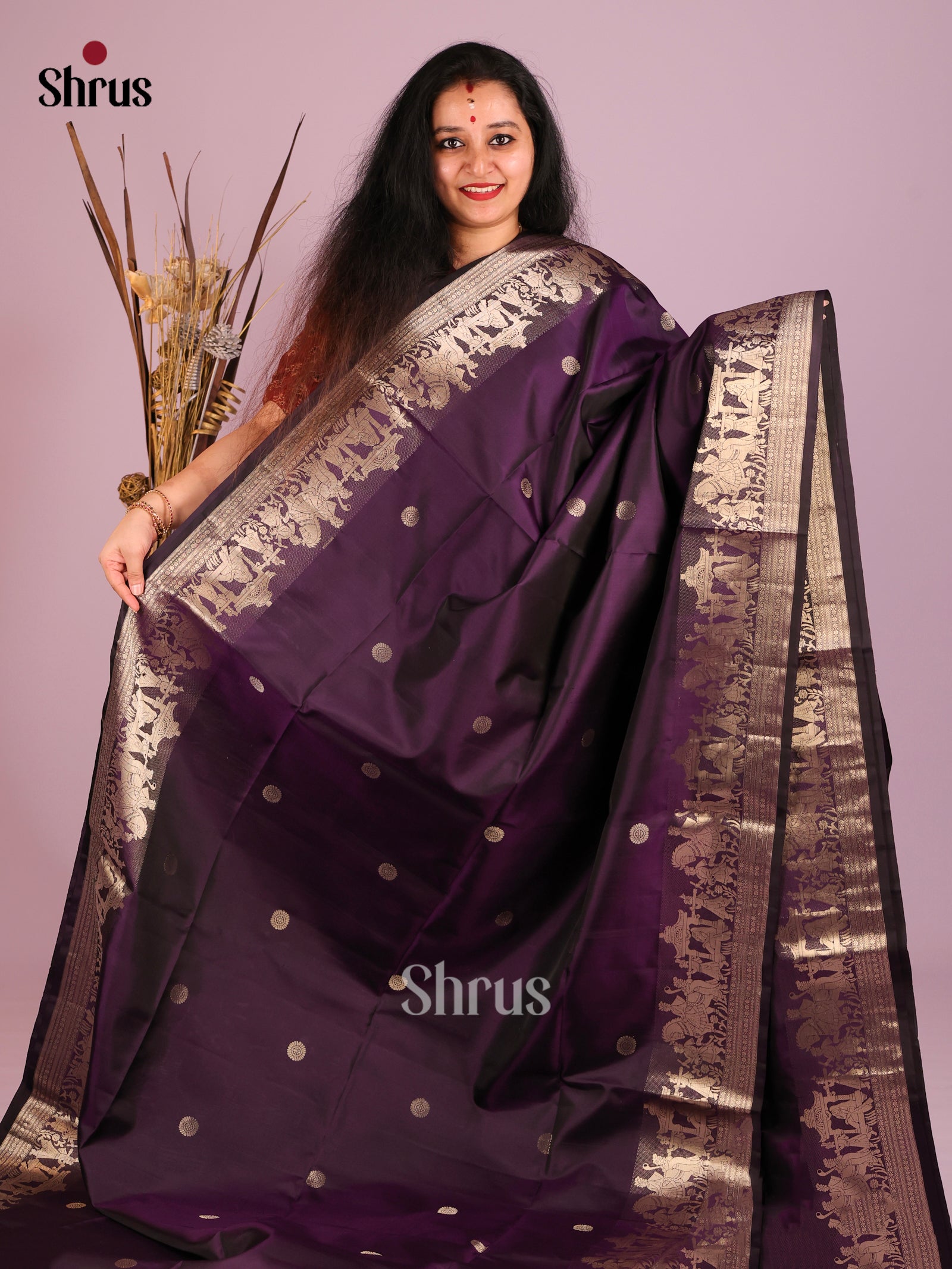 DIS16070 - Soft Silk (HR) Saree - Shop on Shrus.com