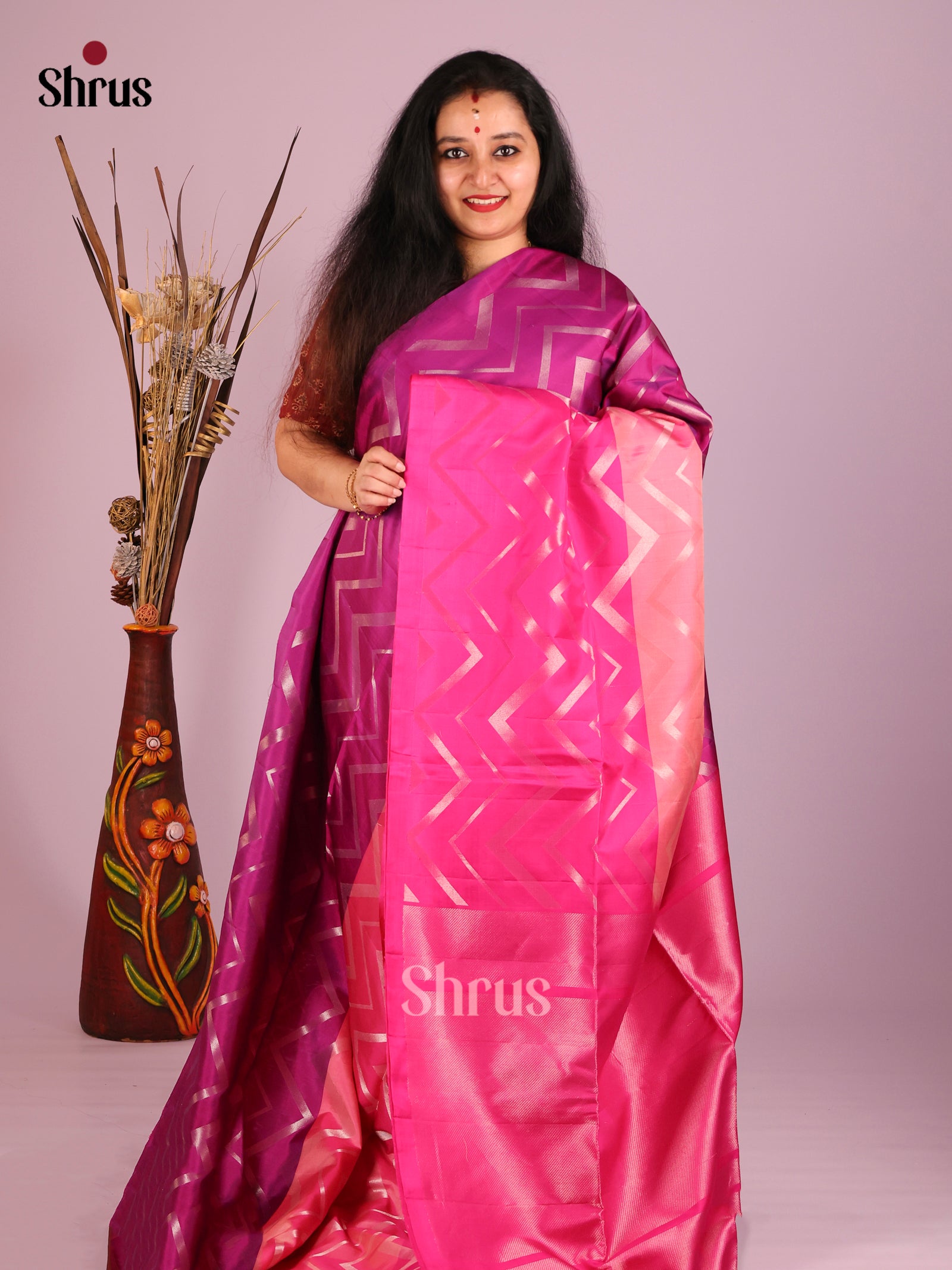 DIS16097 - Soft Silk (HR) Saree - Shop on Shrus.com