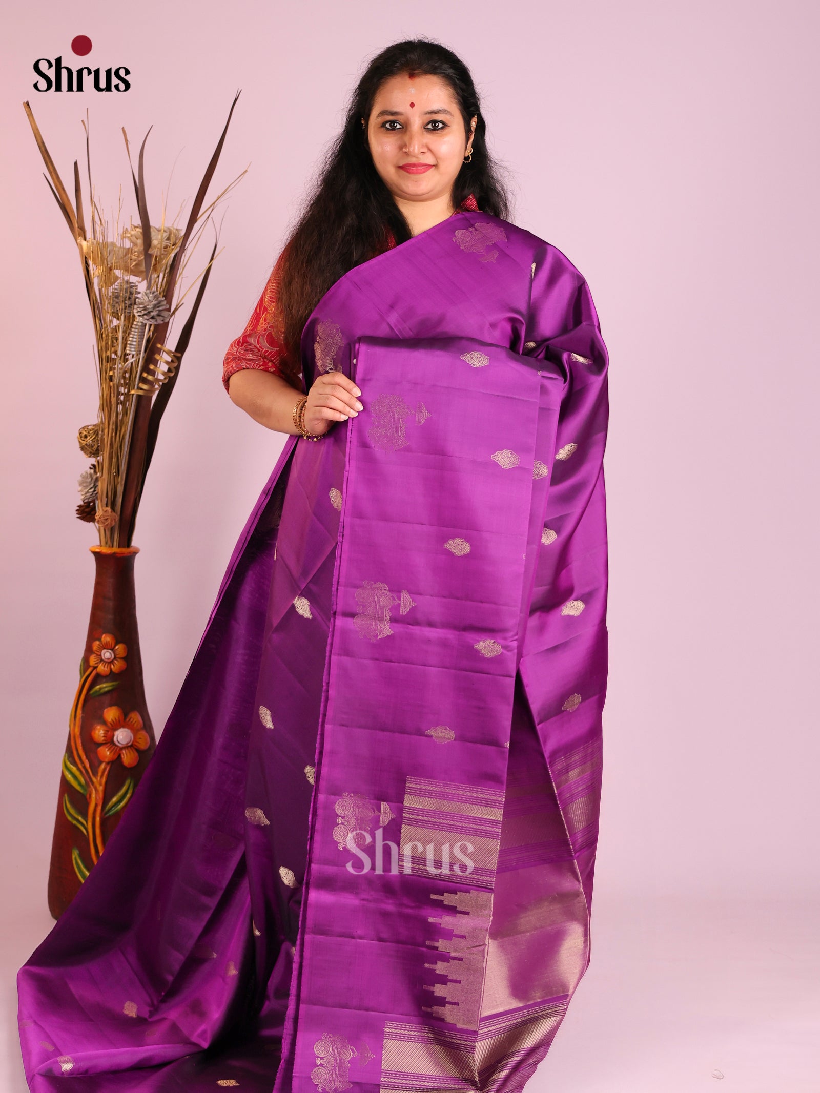 DIS16124 - Soft Silk (HR) Saree - Shop on Shrus.com