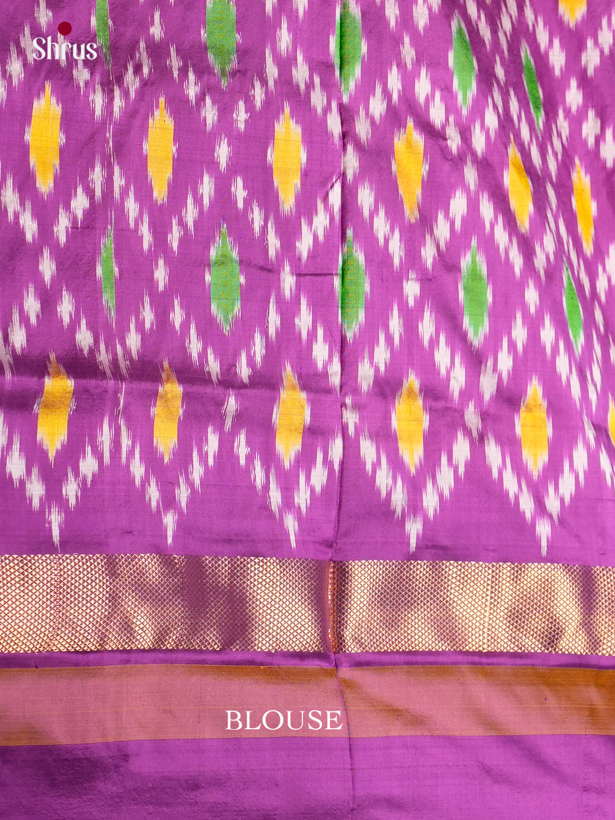 DIS16157 - Ikkat Silk Saree - Shop on Shrus.com