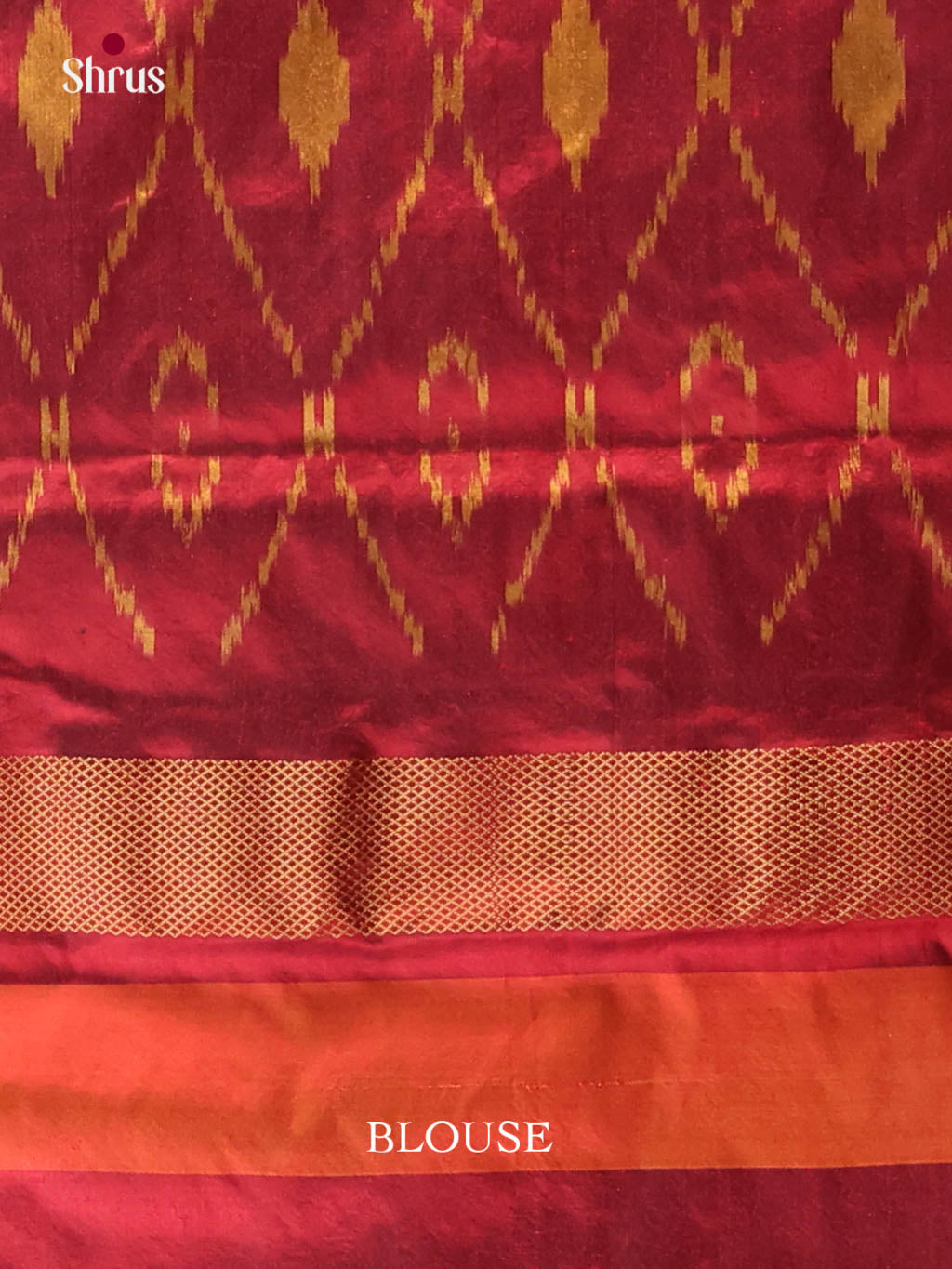 Mustard & Maroon - Ikkat Silk Saree - Shop on Shrus.com