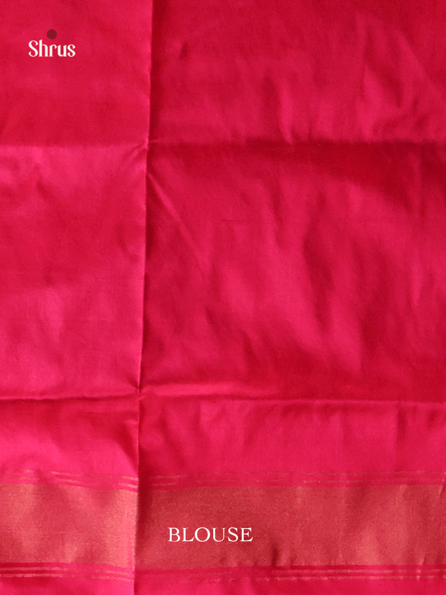 Stunning Violet Ikkat Silk Saree With Hot Pink Pallu With Diamond Patterns