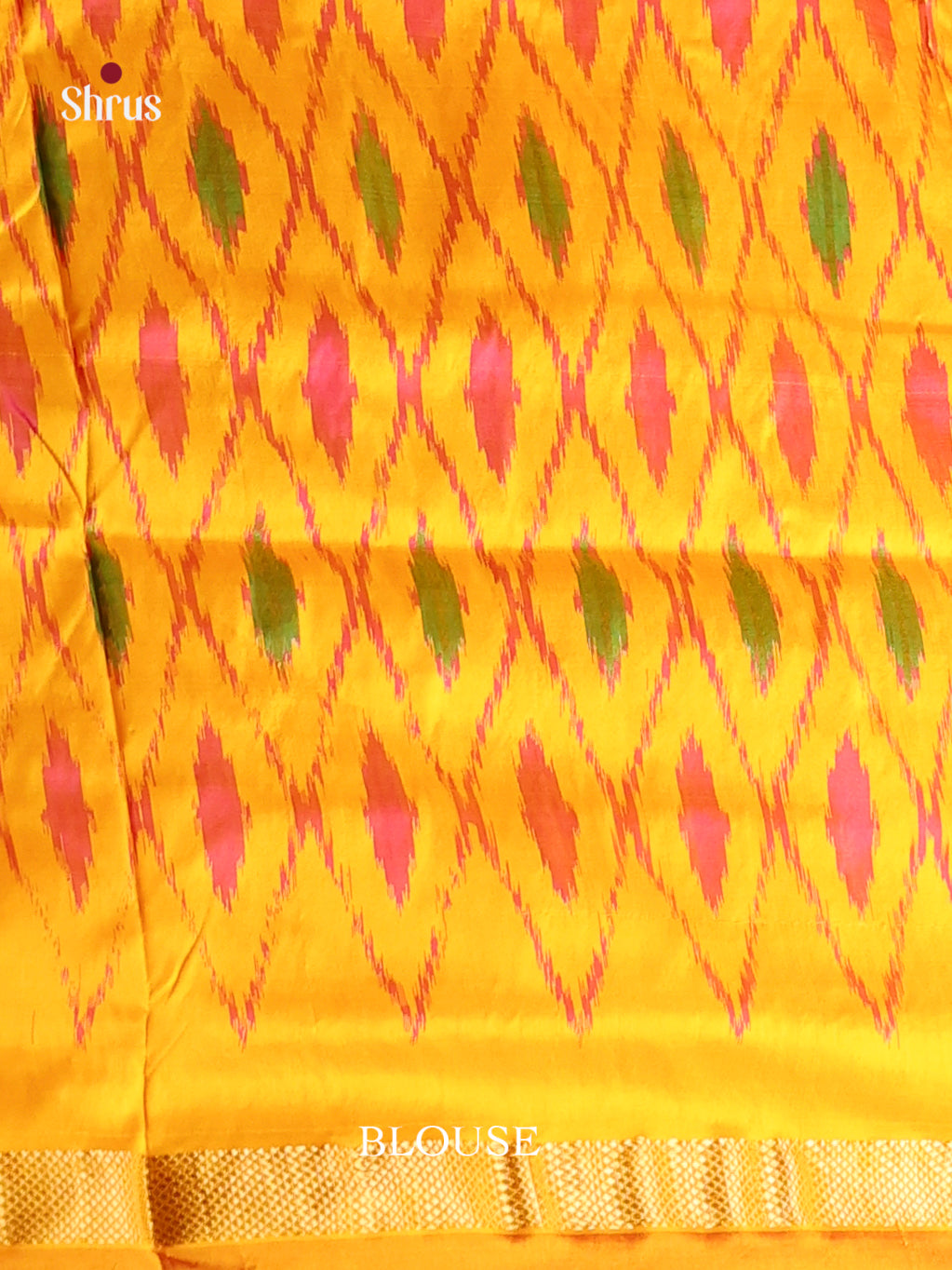 Pink & Yellow - Ikkat Silk Saree - Shop on Shrus.com