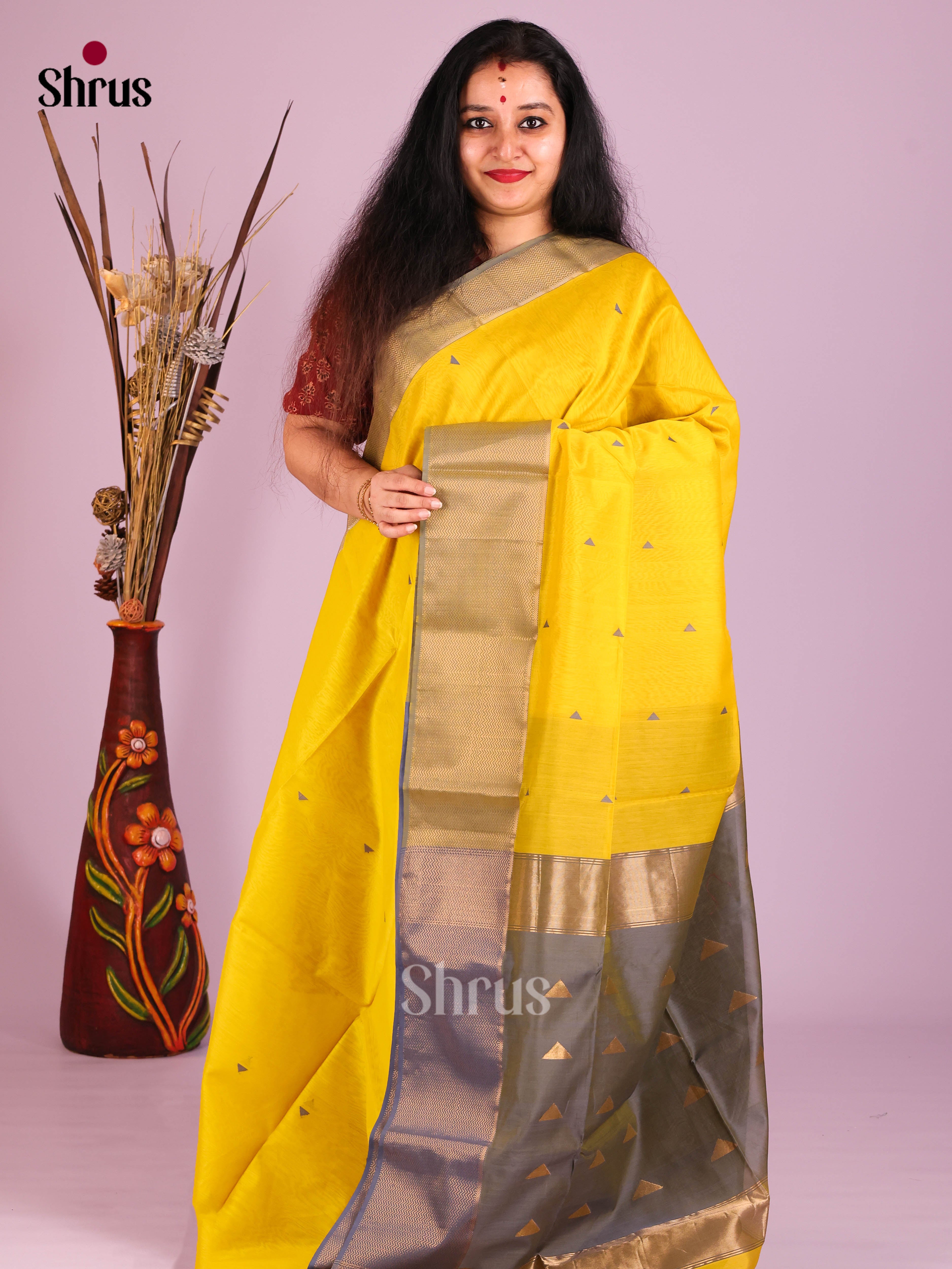 DIS16276 - Maheshwari silkcotton Saree - Shop on Shrus.com