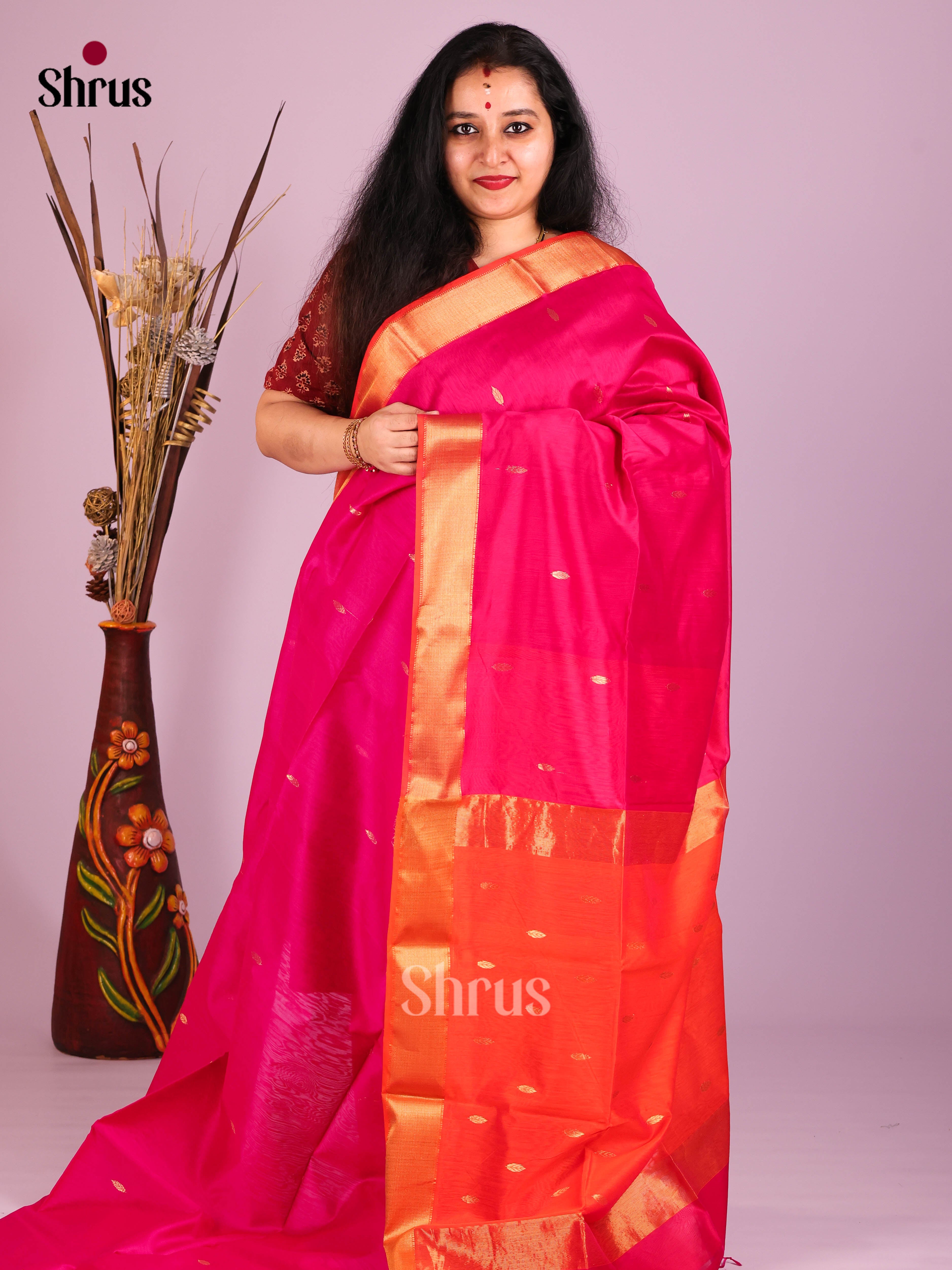 DIS16280 - Maheshwari silkcotton Saree - Shop on Shrus.com