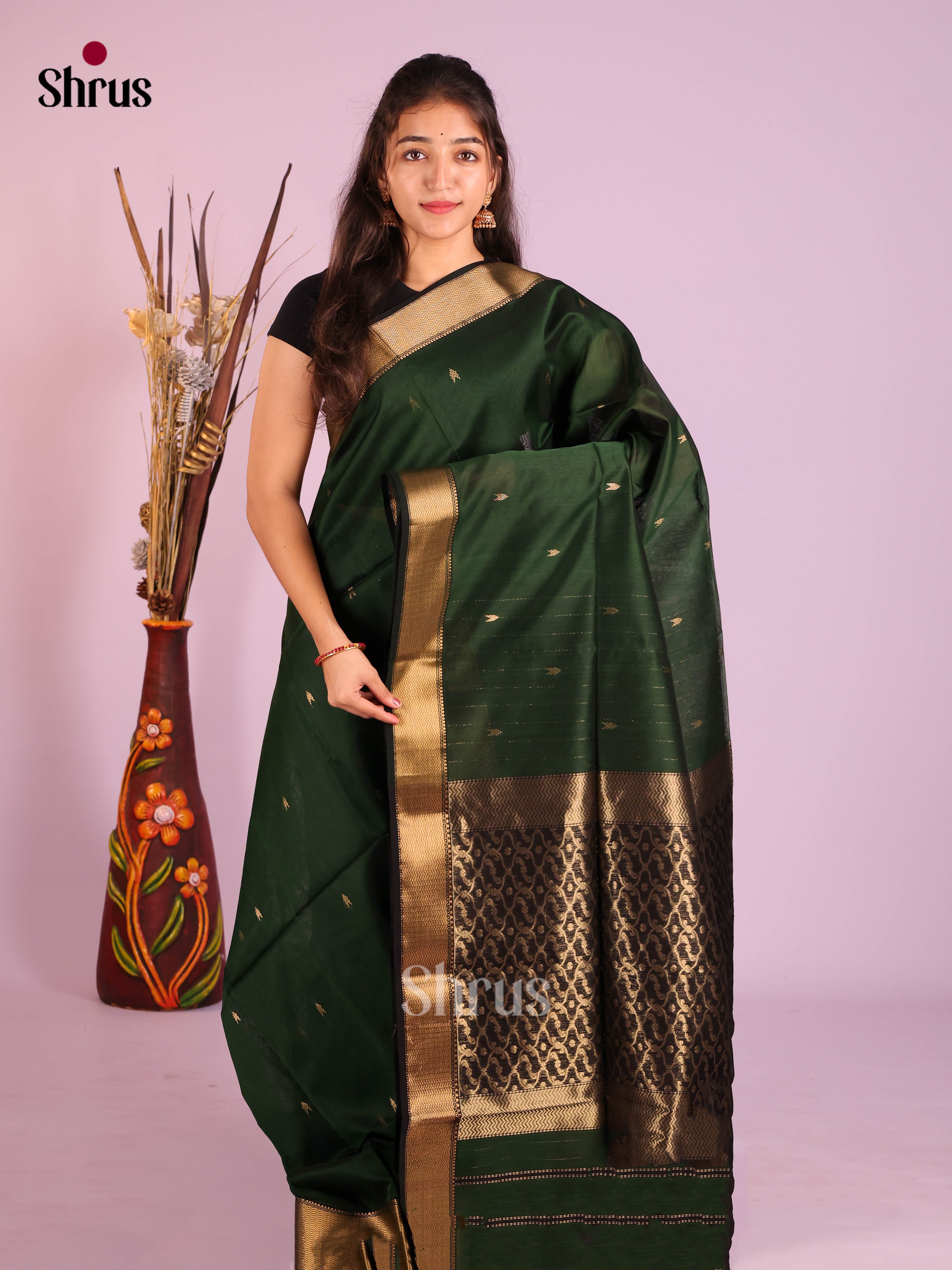 DIS16324 - Maheshwari silkcotton Saree - Shop on Shrus.com