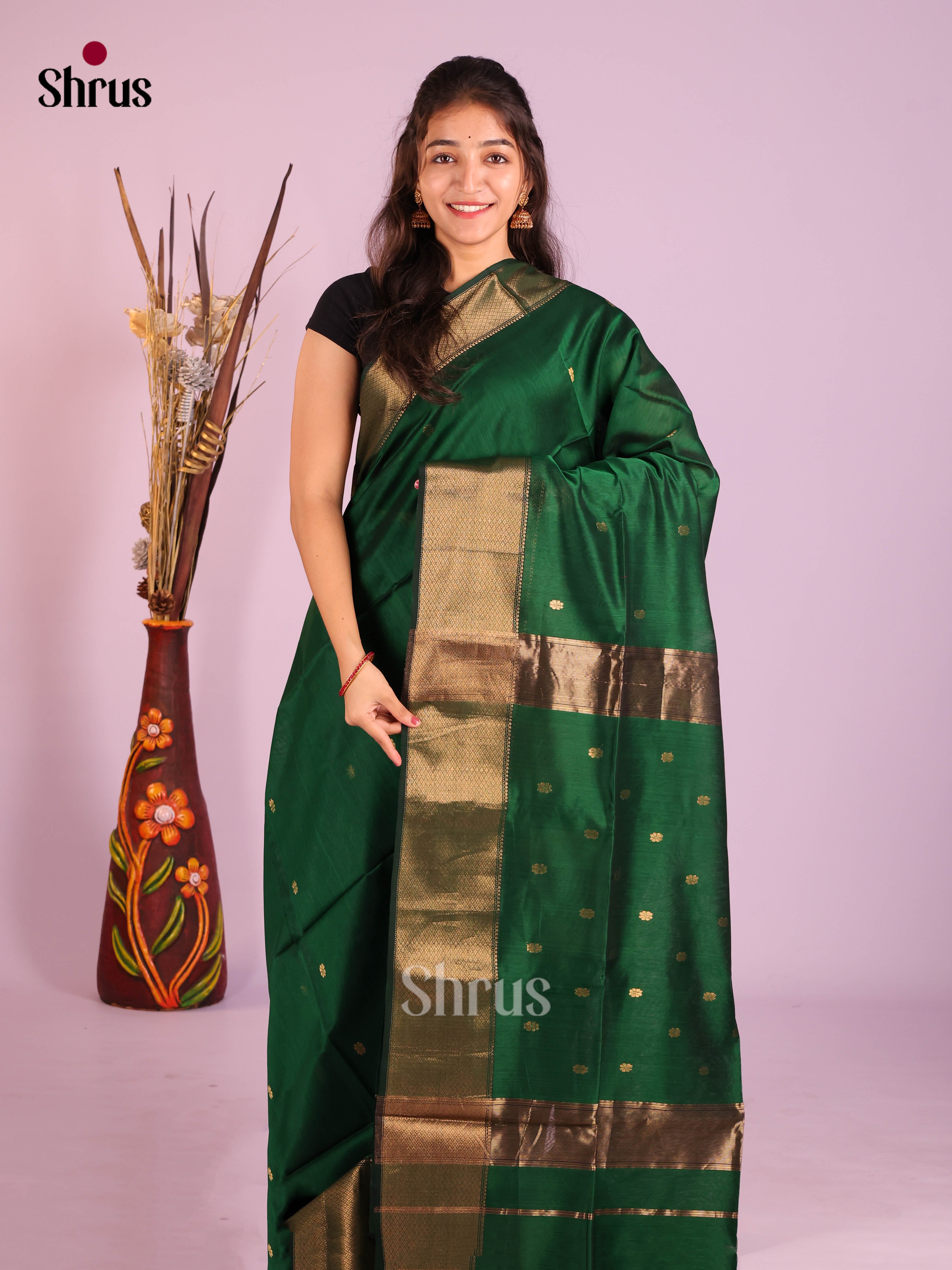 DIS16359 - Maheshwari silkcotton Saree - Shop on Shrus.com
