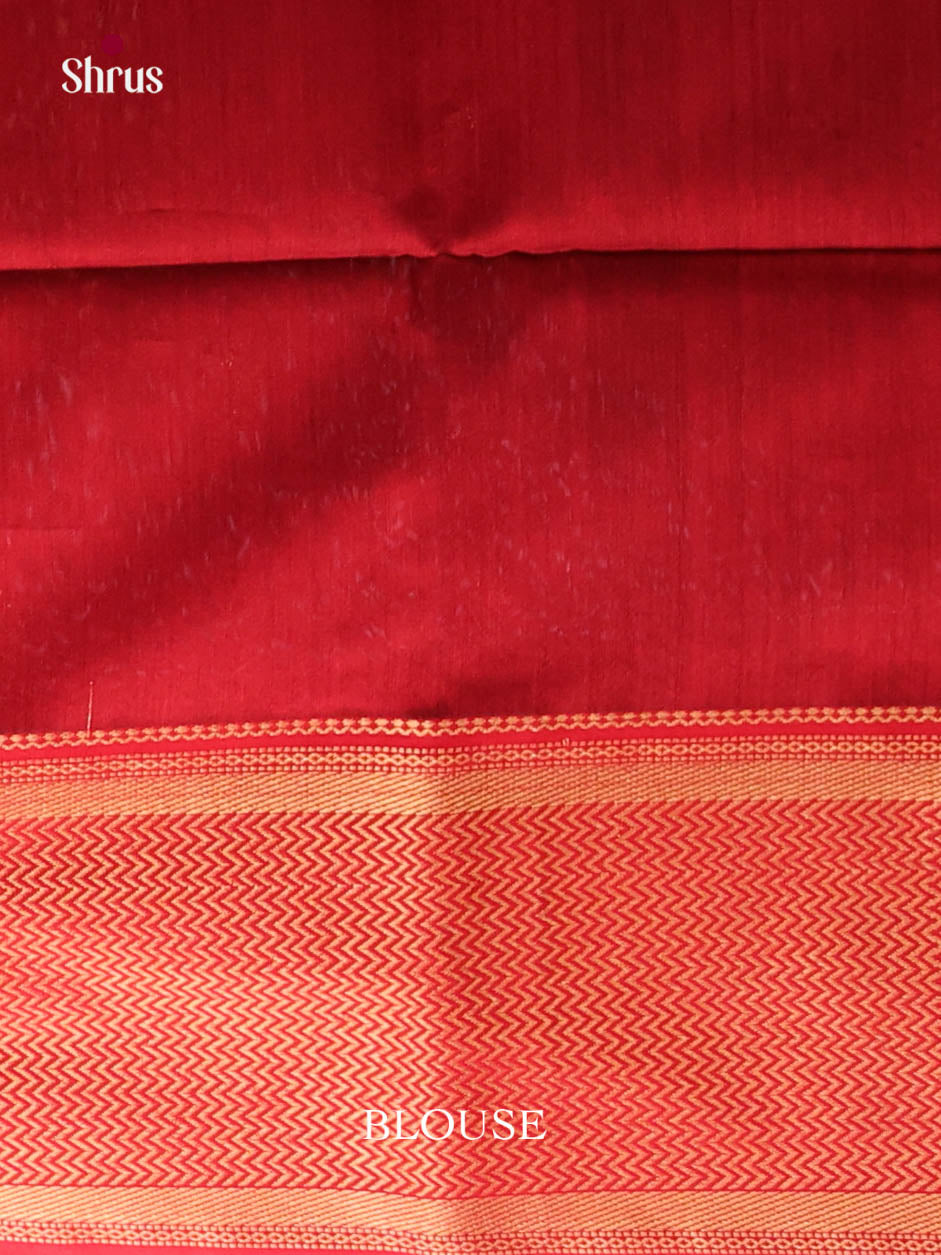 Green & Red - Maheshwari silkcotton Saree - Shop on Shrus.com