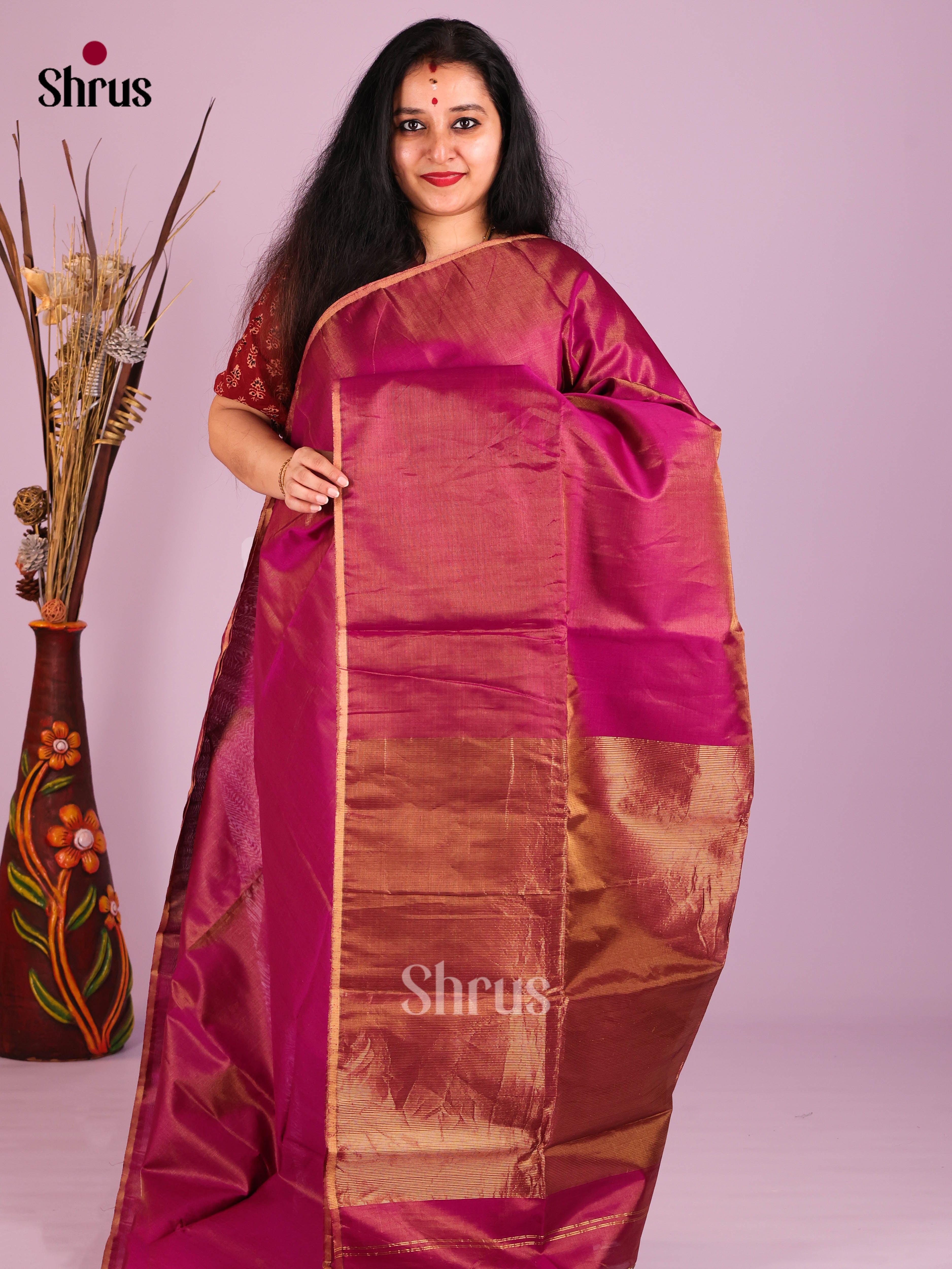 DIS16441 - Maheshwari silkcotton Saree - Shop on Shrus.com
