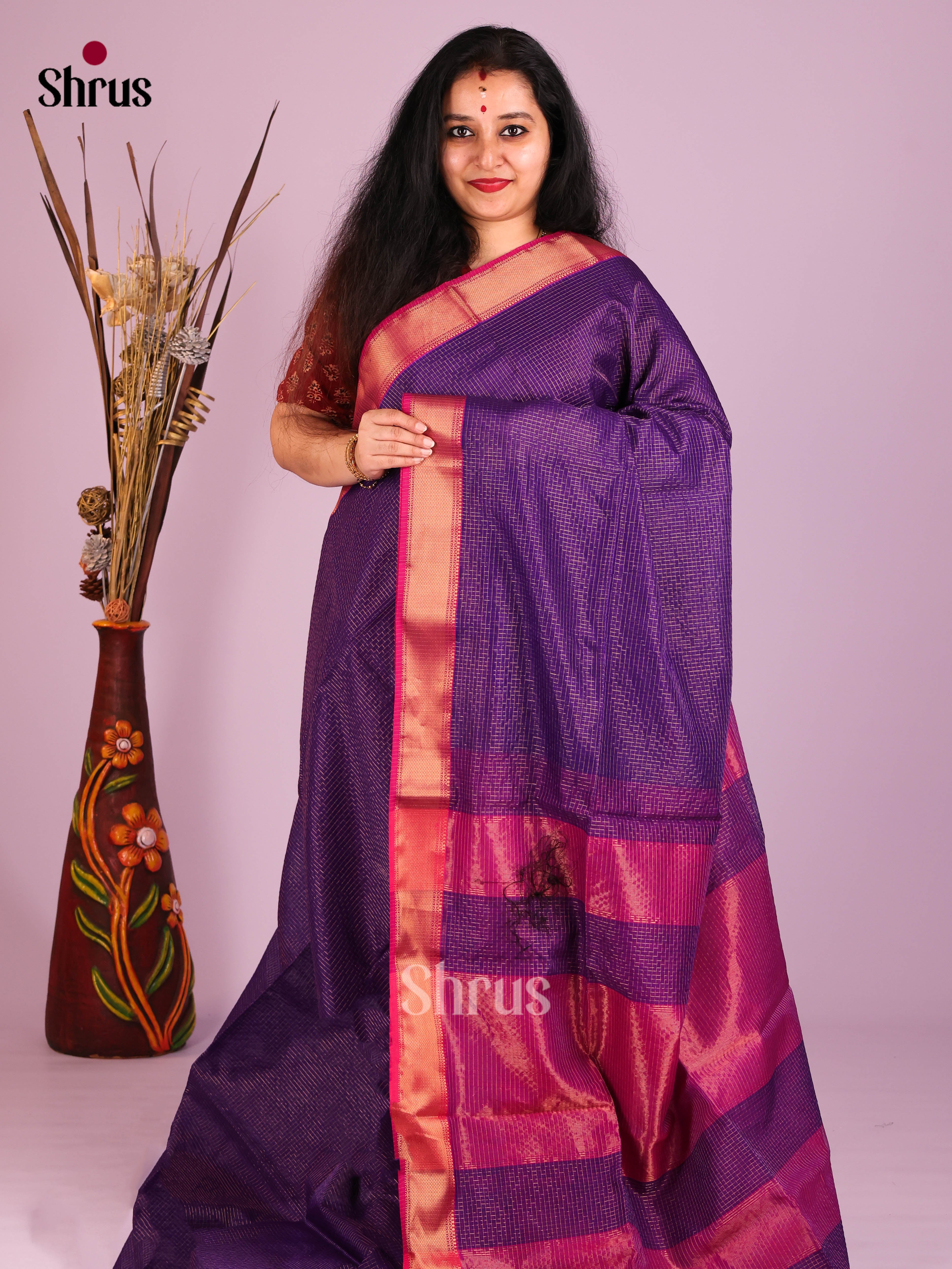 DIS16465 - Maheshwari silkcotton Saree - Shop on Shrus.com