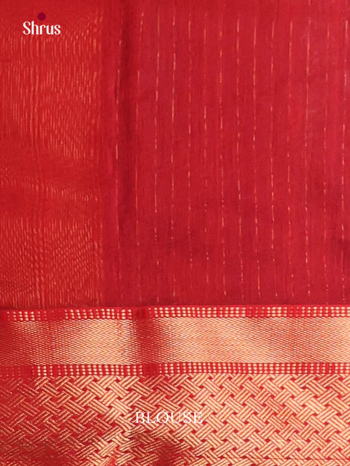 Blue &  Red - Maheshwari silkcotton Saree - Shop on Shrus.com