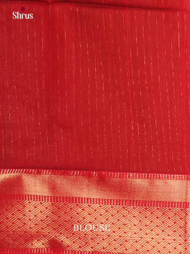 Green & Red - Maheshwari silkcotton Saree - Shop on Shrus.com