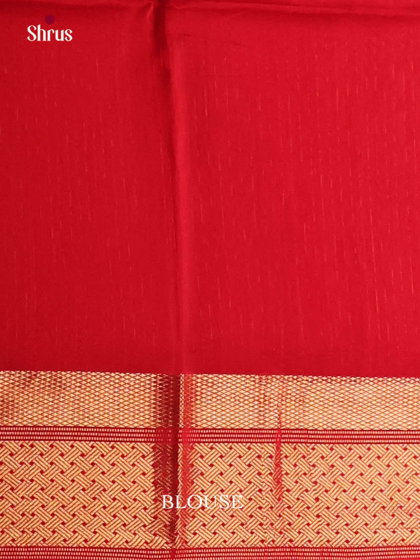 Red(Single Tone) - Maheshwari silkcotton Saree