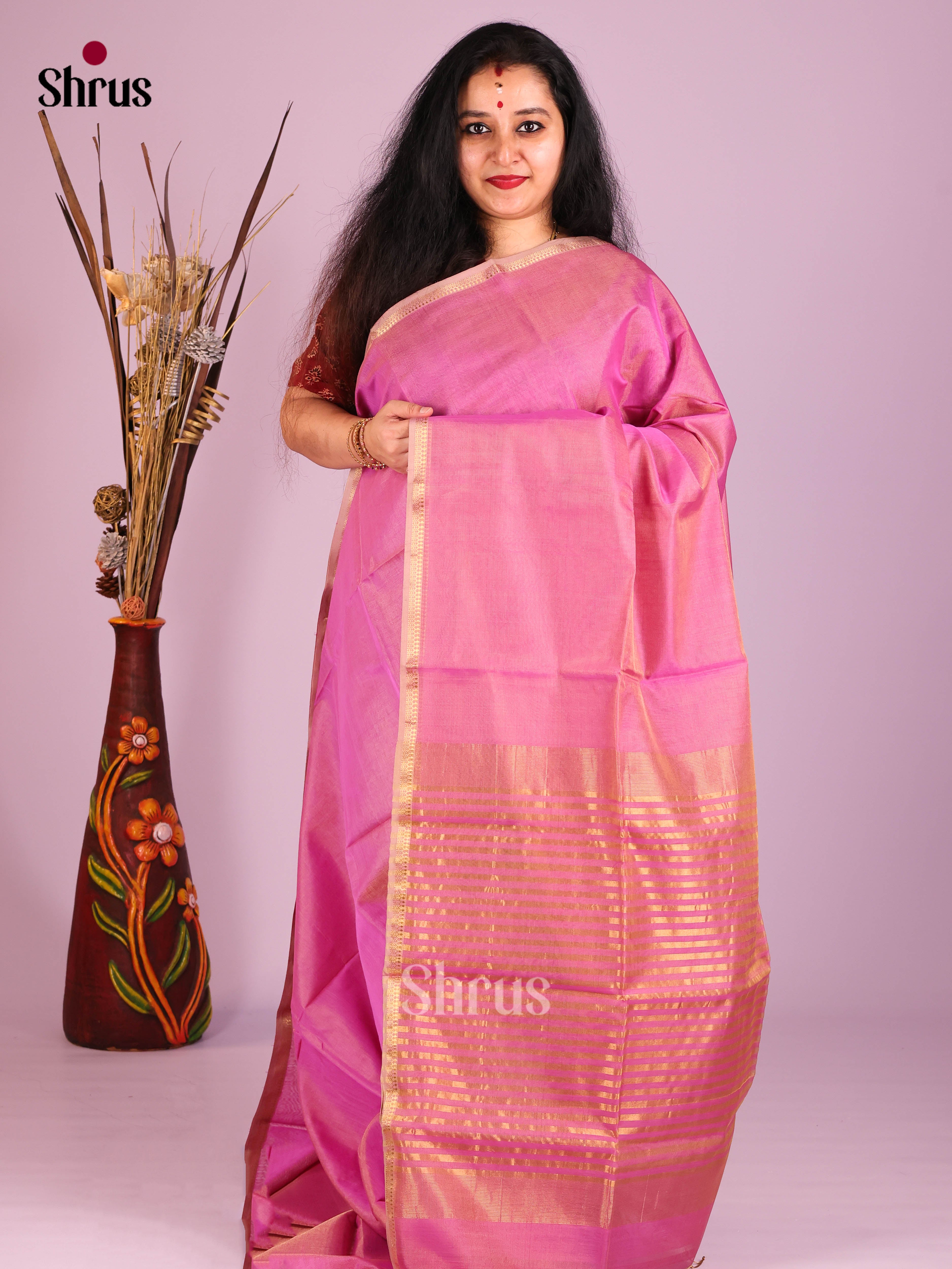 DIS16480 - Maheshwari silkcotton Saree - Shop on Shrus.com