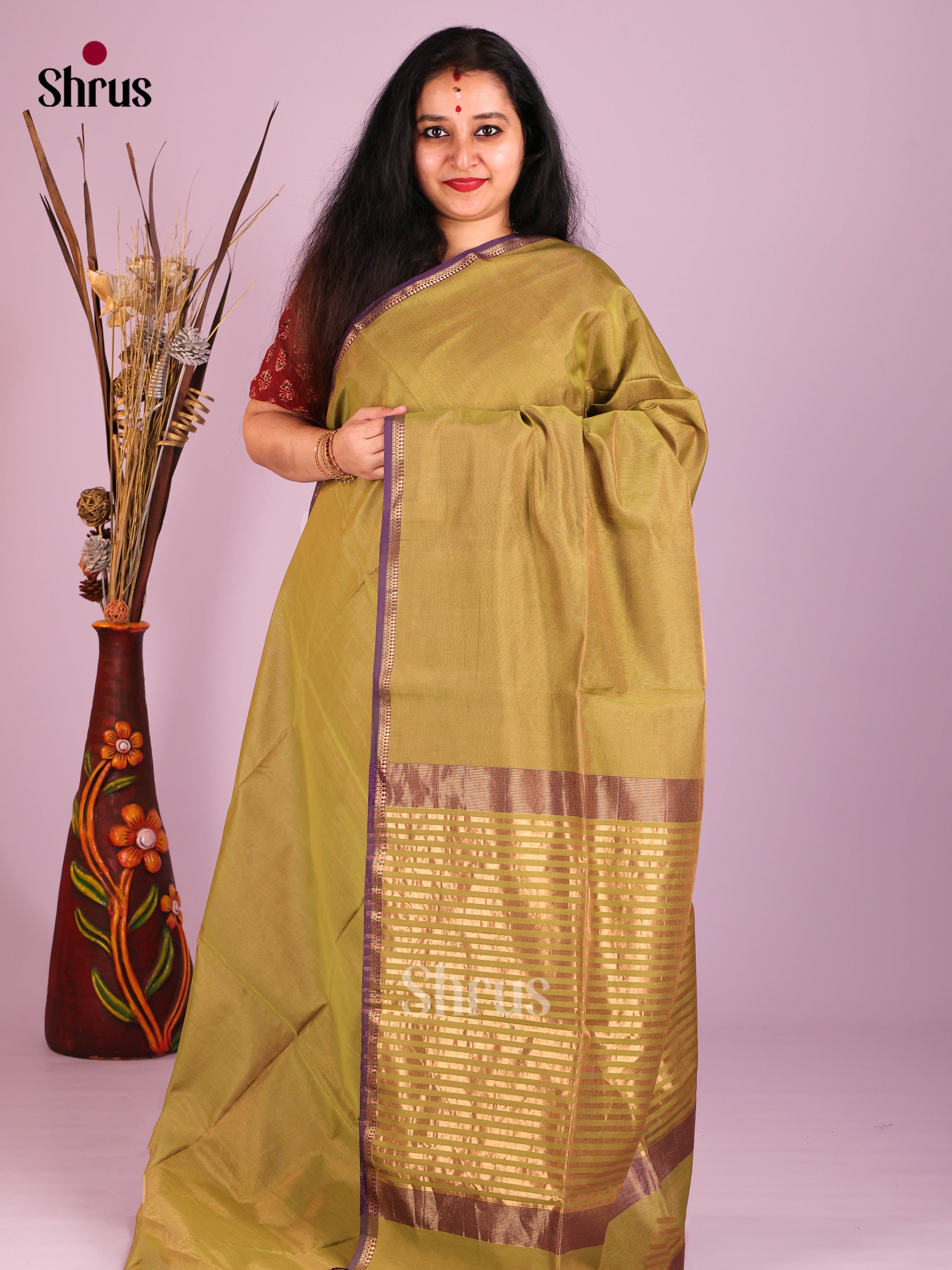 DIS16484 - Maheshwari silkcotton Saree - Shop on Shrus.com