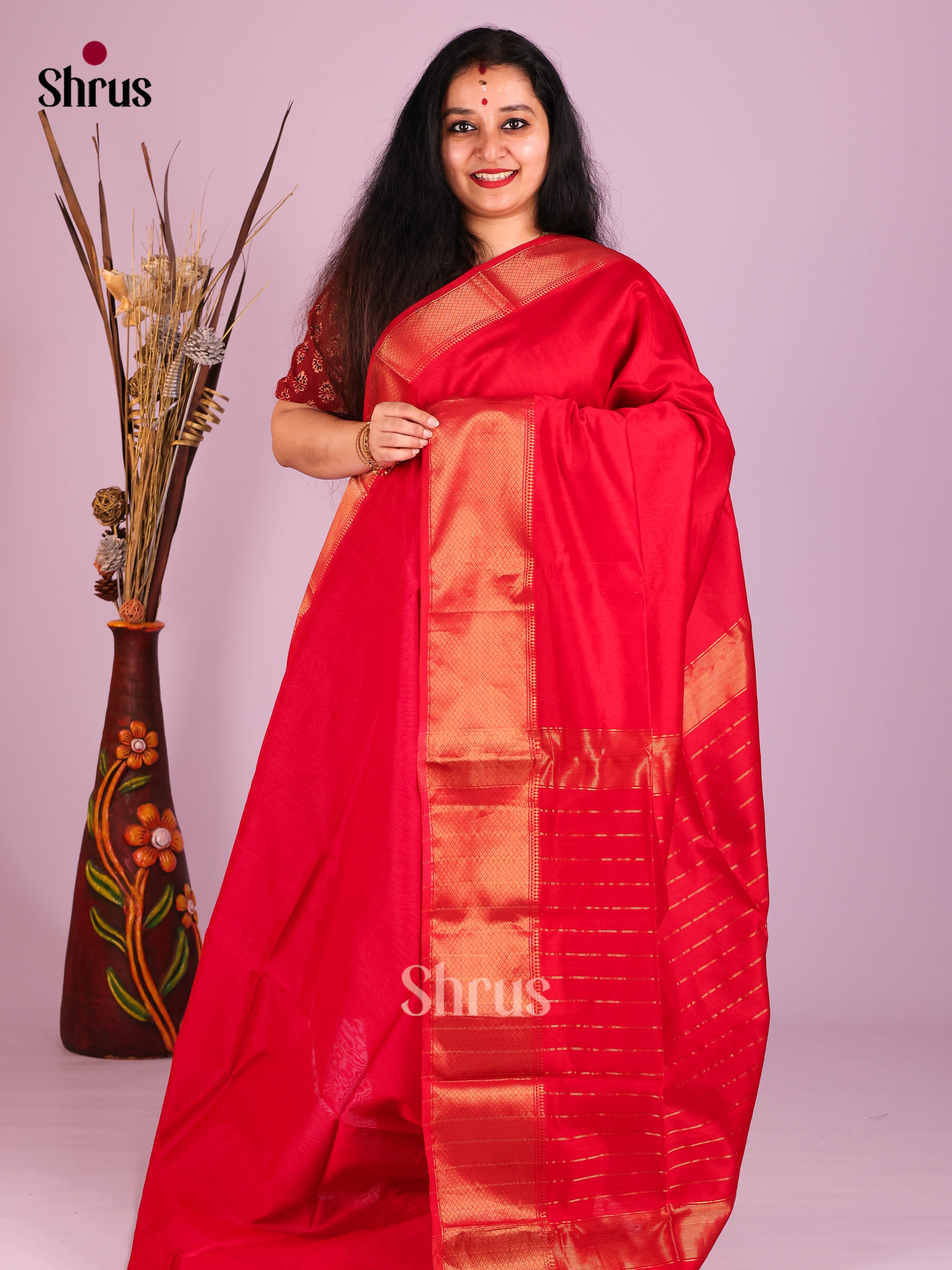 DIS16497 - Maheshwari silkcotton Saree - Shop on Shrus.com