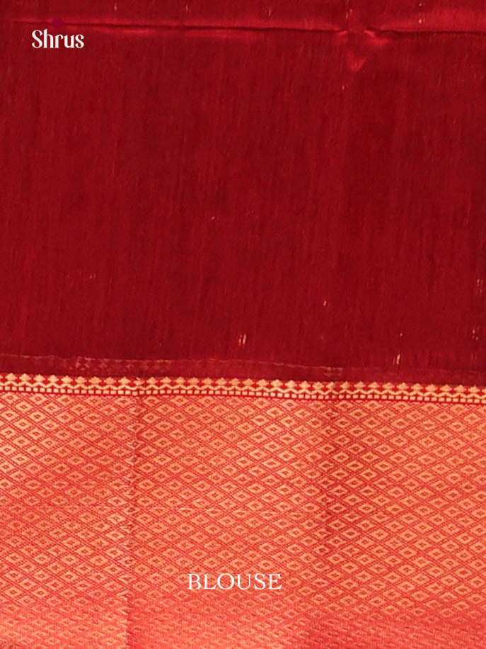 Green & Red - Maheshwari silkcotton Saree - Shop on Shrus.com