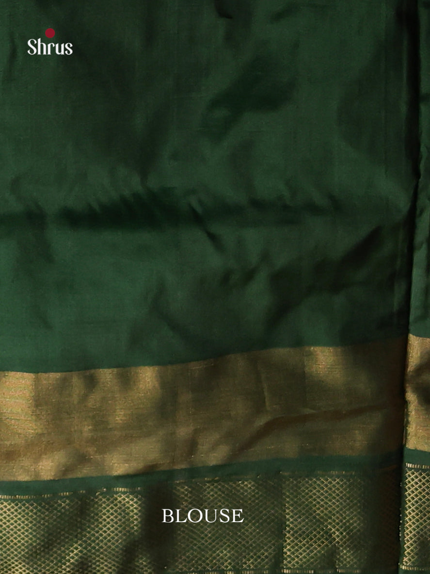 Beautiful Pink Ikkat Saree With Floral Motifs & Green Kaddi Border