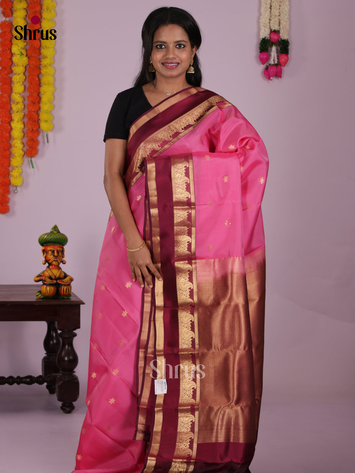 DIS16560 - Kanchipuram-halfpure Saree - Shop on Shrus.com