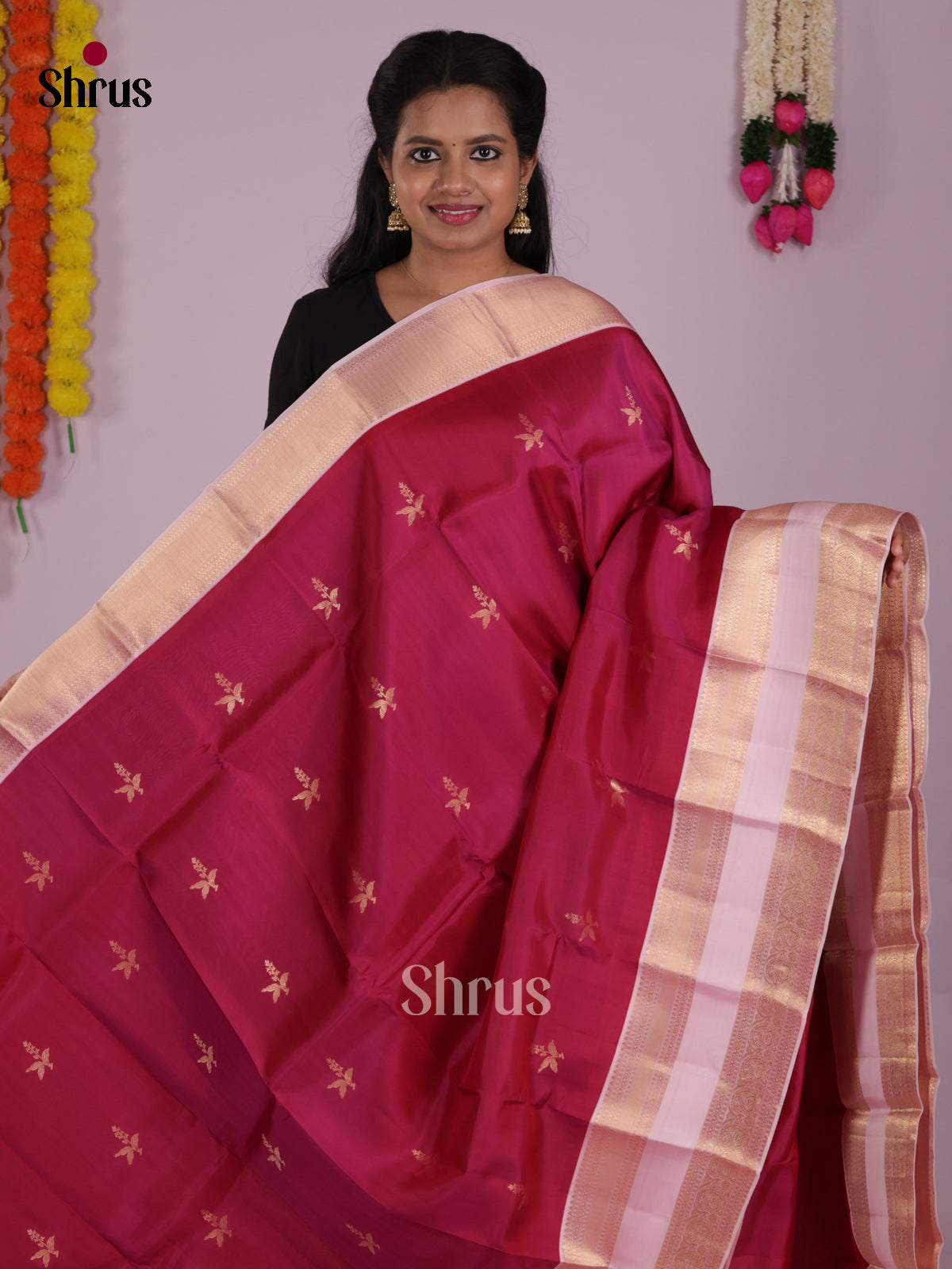 DIS16602 - Kanchipuram-halfpure Saree - Shop on Shrus.com