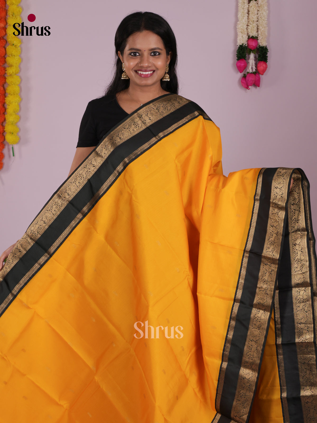 DIS16615 - Kanchipuram-halfpure Saree - Shop on Shrus.com