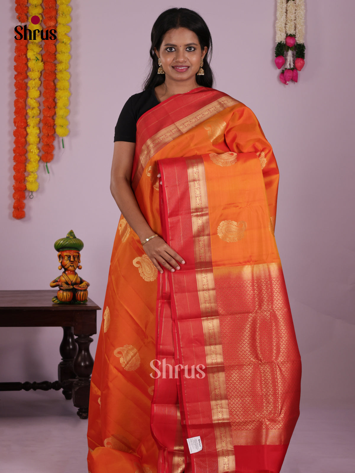 DIS16641 - Kanchipuram-halfpure Saree - Shop on Shrus.com