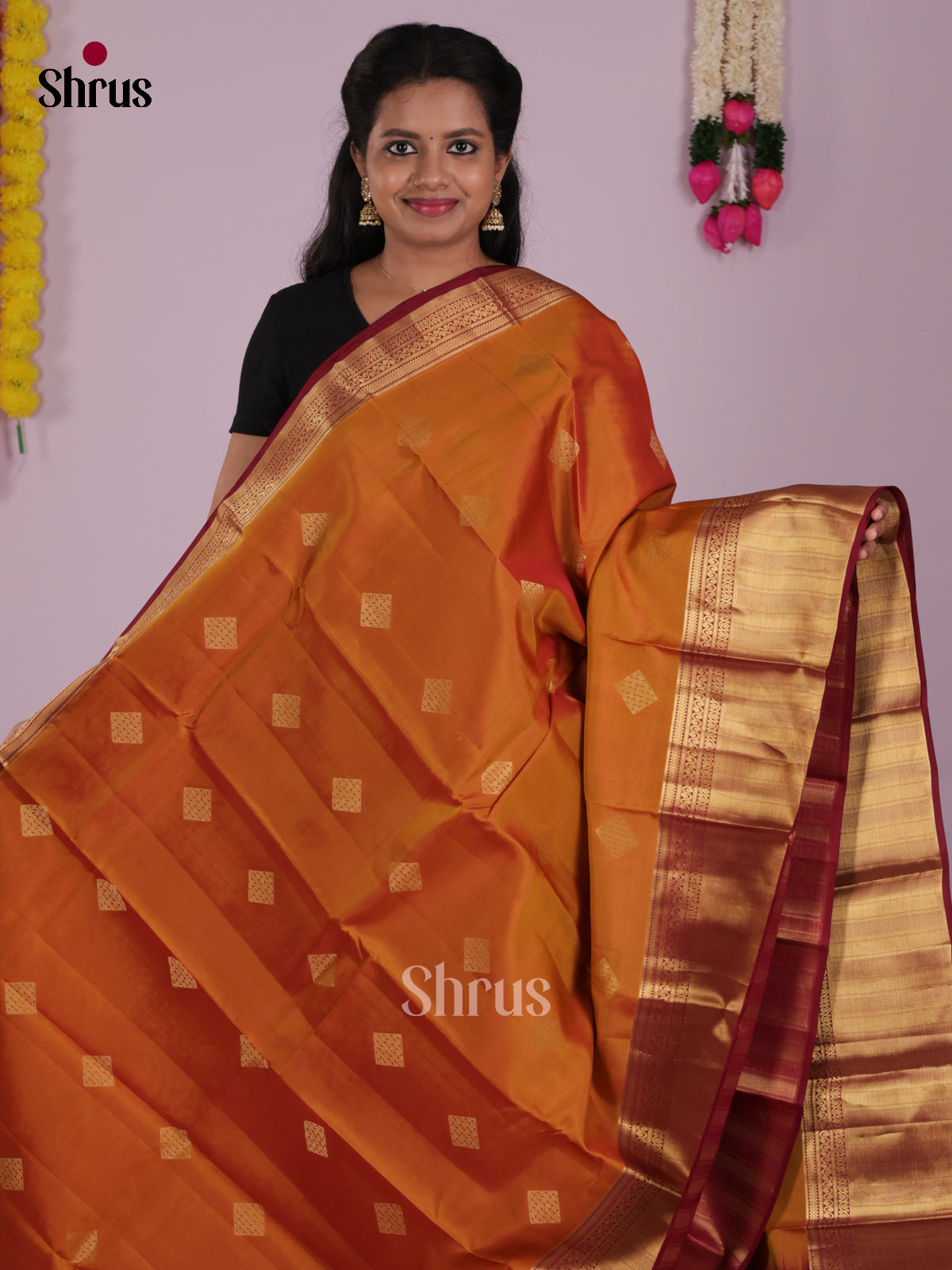 DIS16702 - Kanchipuram-halfpure Saree - Shop on Shrus.com
