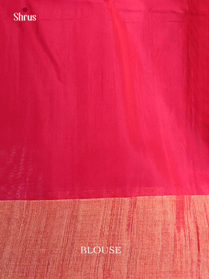 Grey & Red - Pochampally sico Saree