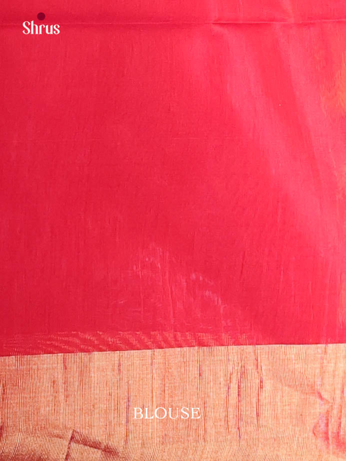 Mustard & Red - Pochampally sico Saree