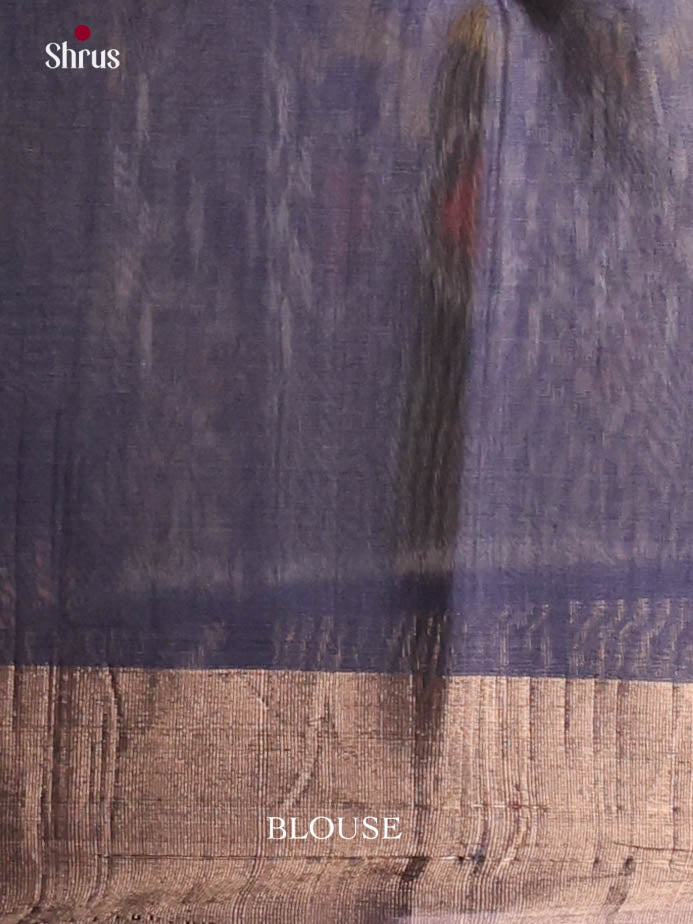 Grey & Blue - Pochampally sico Saree